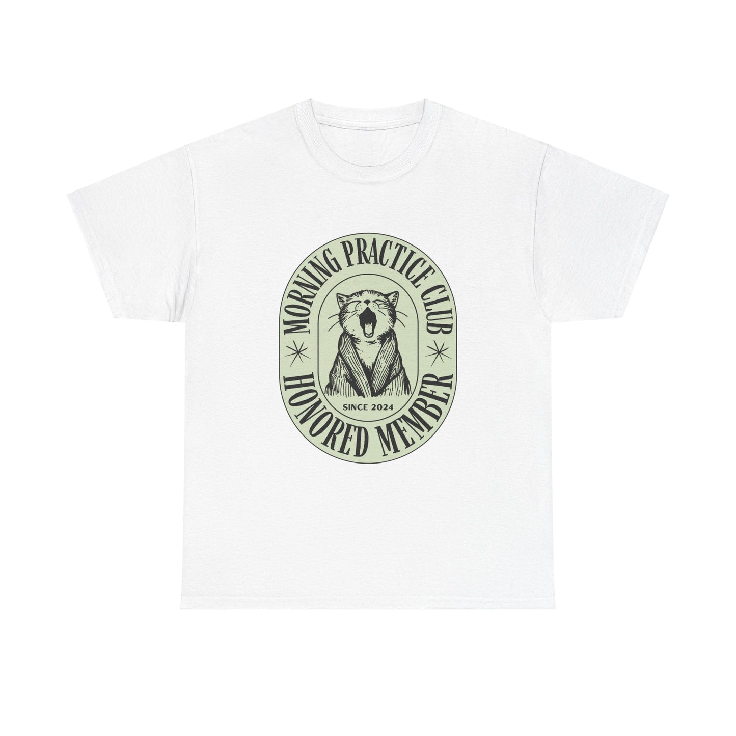 Morning Practice Club Honored Member (Cat Edition): Cotton Unisex Tee