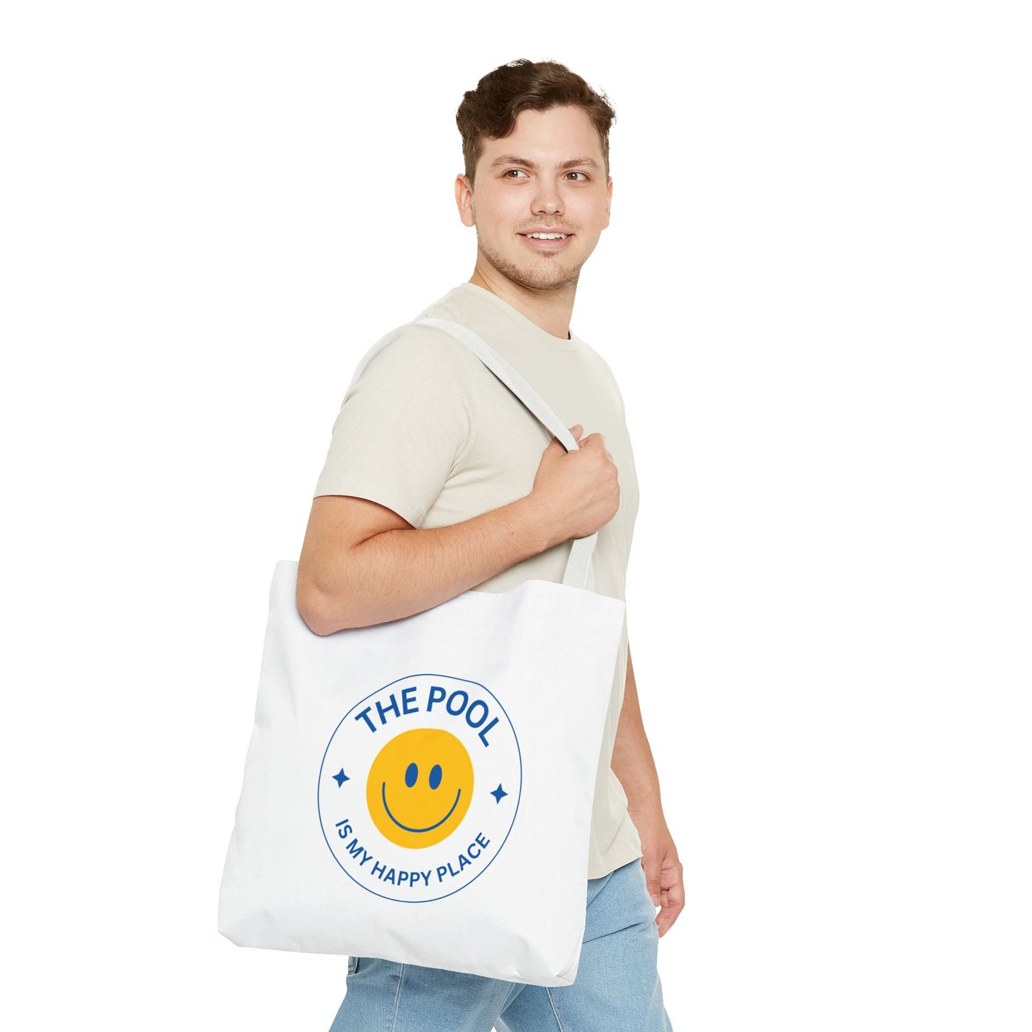 Pool Happy Place: White Tote Bag