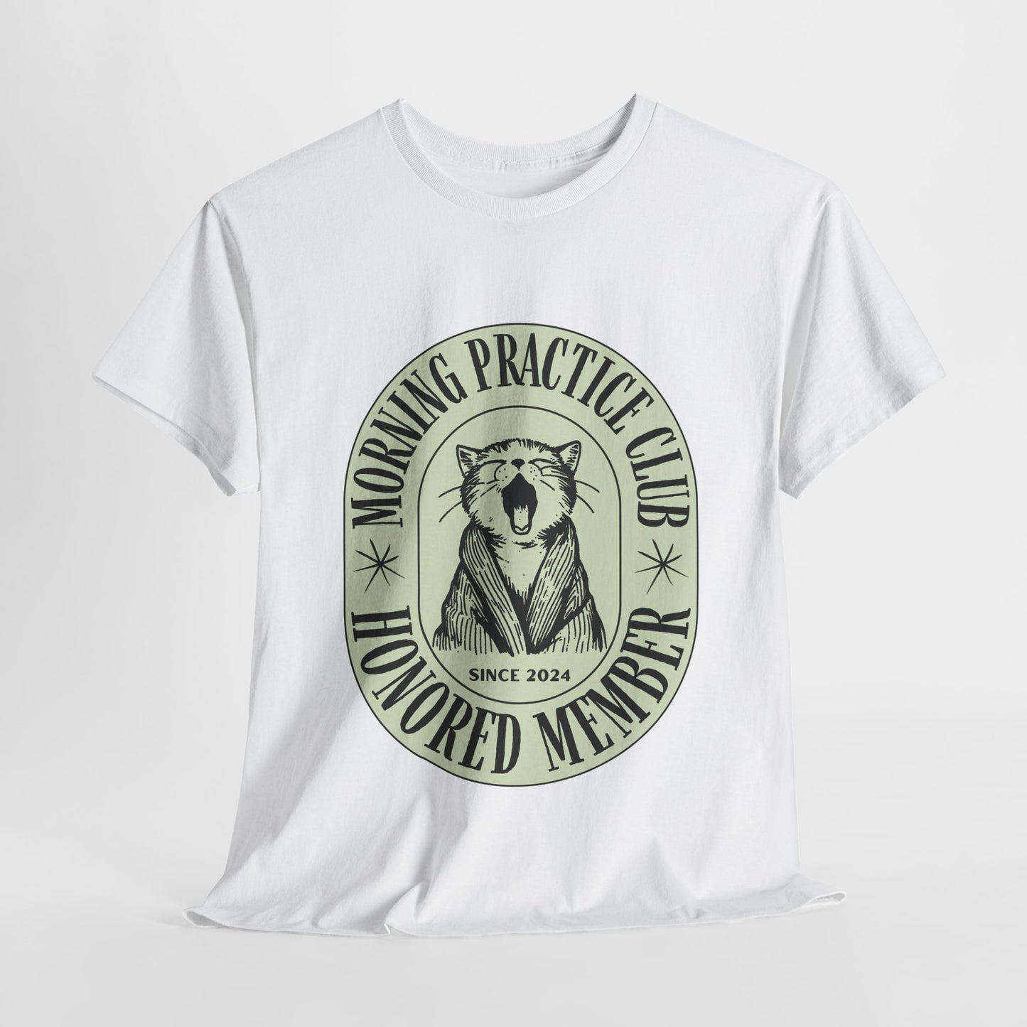 Morning Practice Club Honored Member (Cat Edition): Cotton Unisex Tee