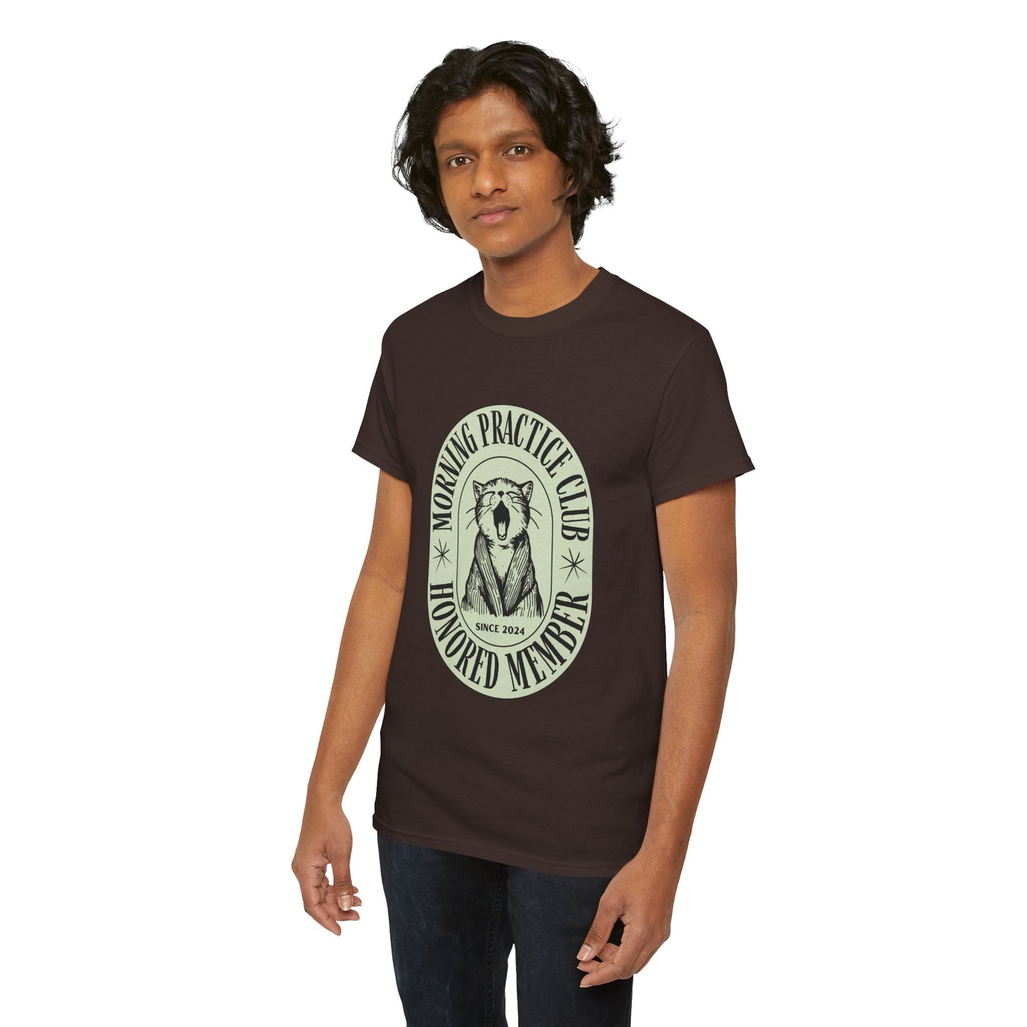 Morning Practice Club Honored Member (Cat Edition): Cotton Unisex Tee