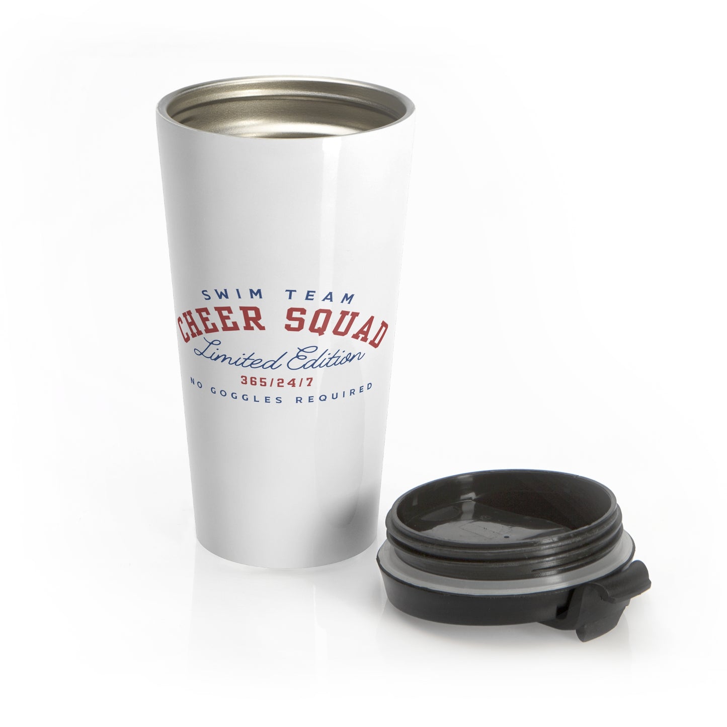 Cheer Squad: White Stainless Steel Travel Mug