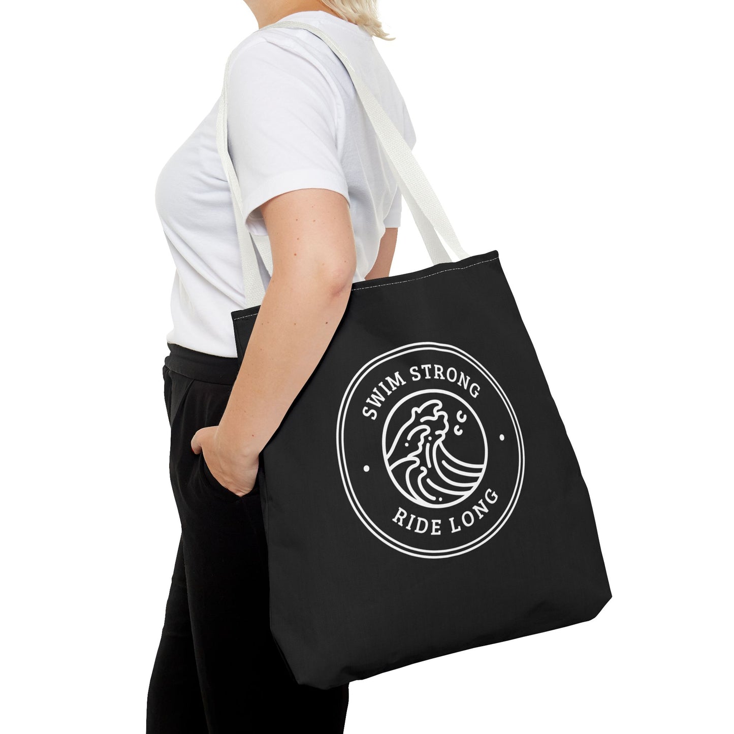 Swim Strong: Black Tote Bag