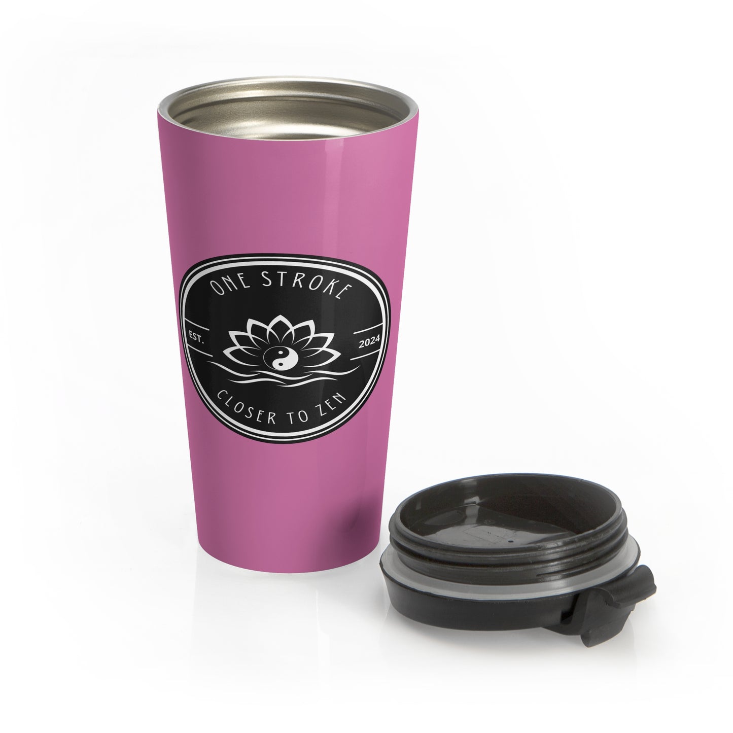 Closer to Zen: Pink Stainless Steel Travel Mug