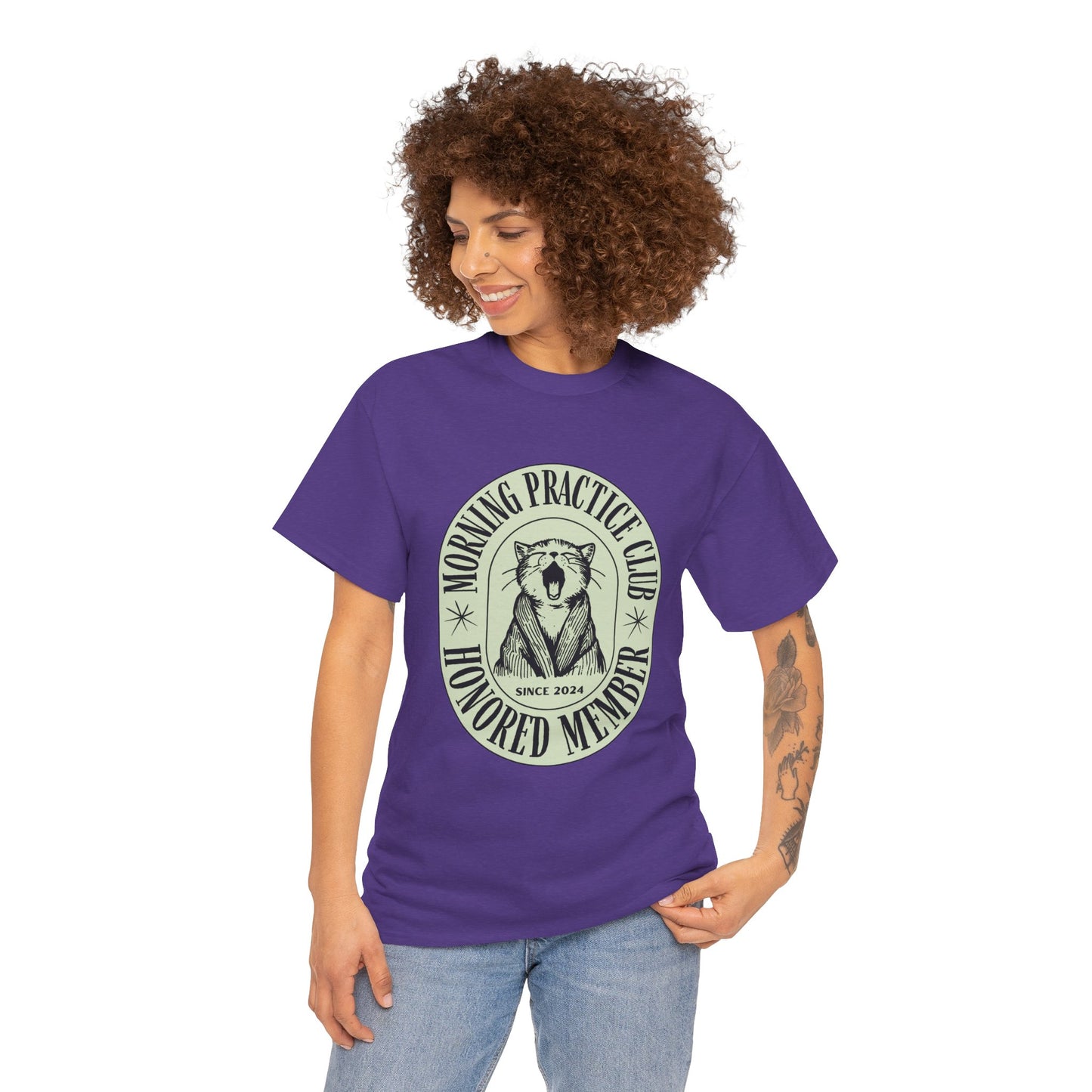 Morning Practice Club Honored Member (Cat Edition): Cotton Unisex Tee