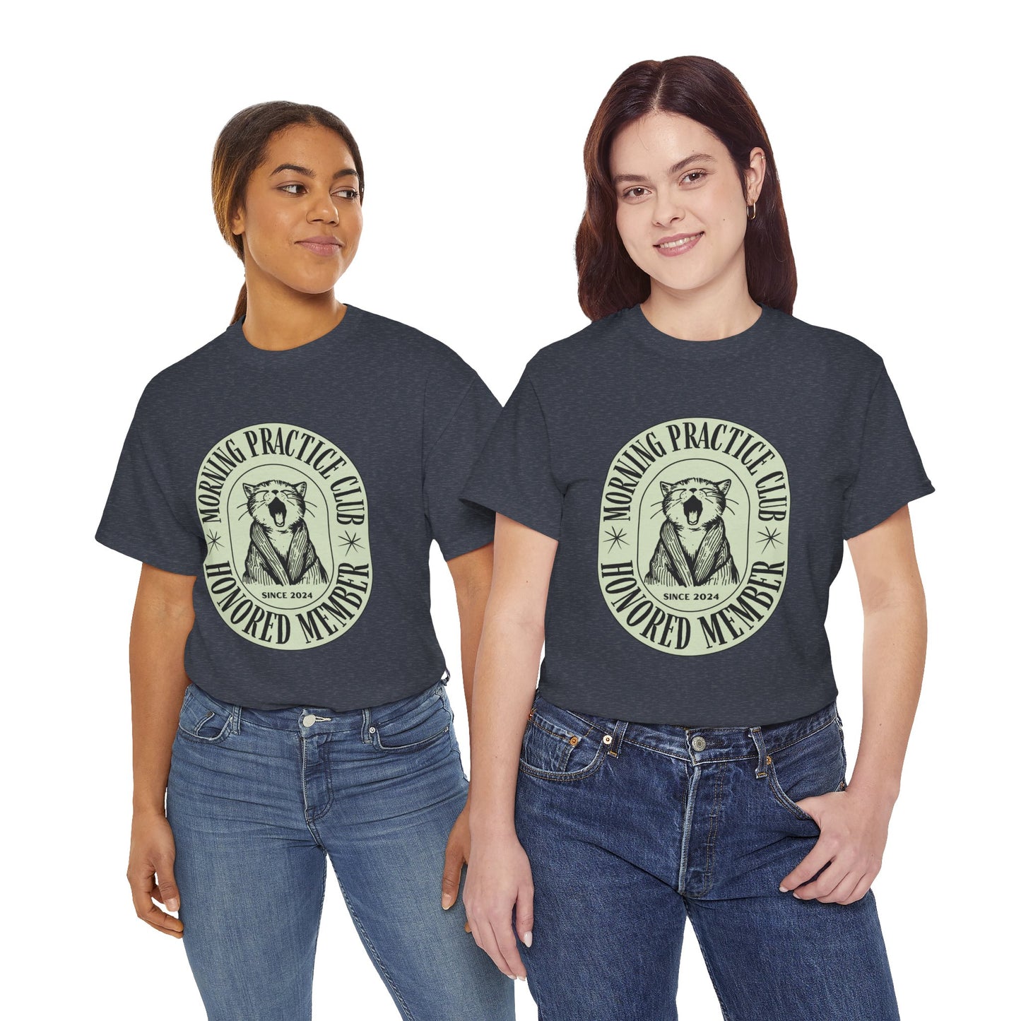 Morning Practice Club Honored Member (Cat Edition): Cotton Unisex Tee