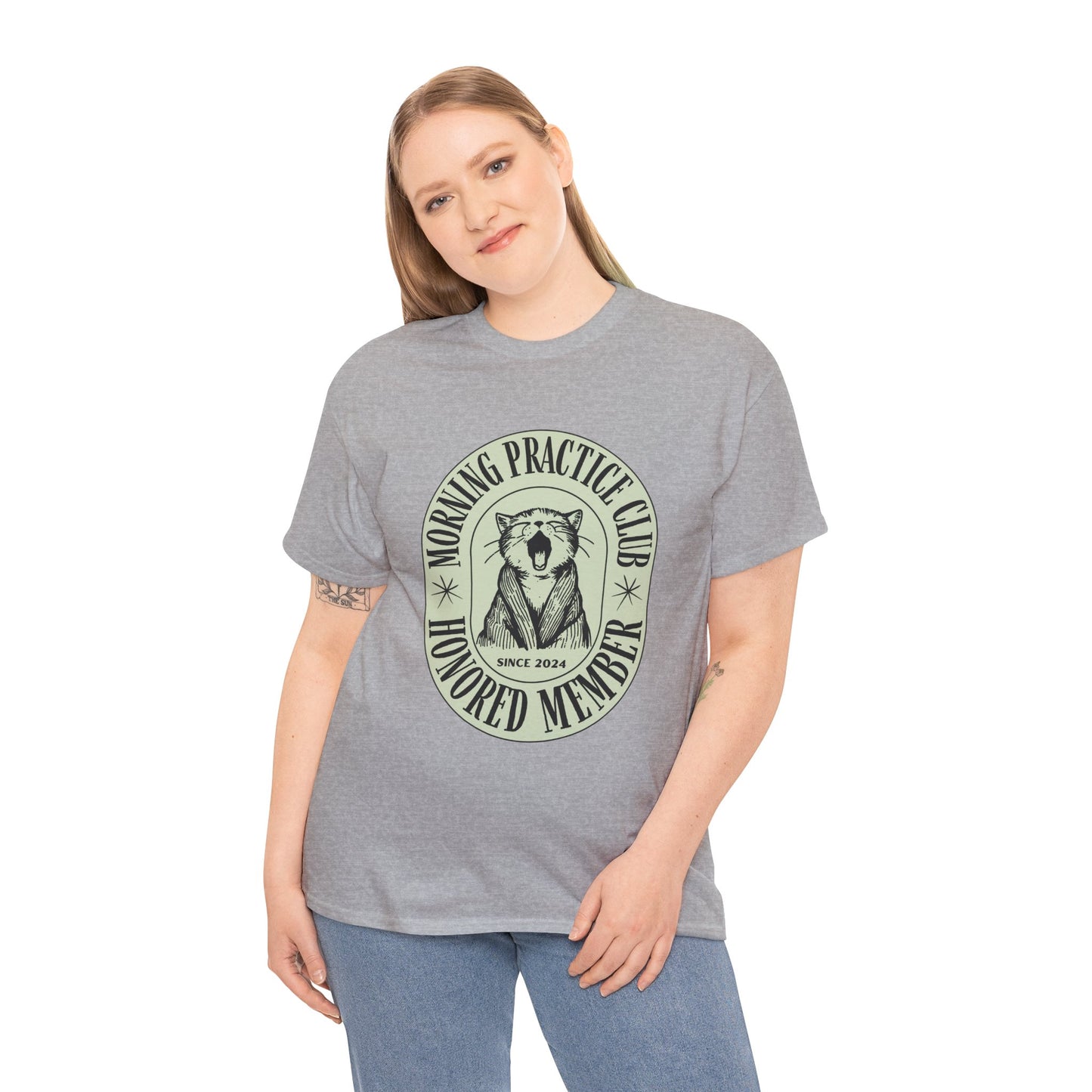 Morning Practice Club Honored Member (Cat Edition): Cotton Unisex Tee
