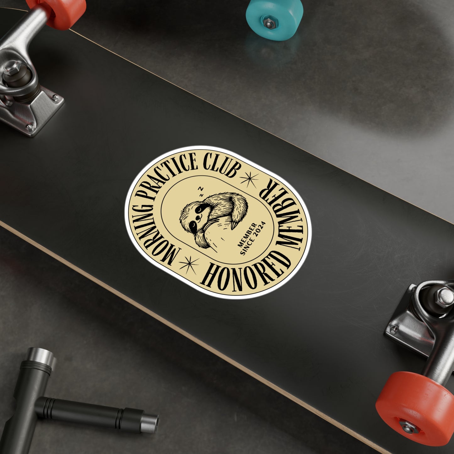Morning Practice Club Honored Member (Sloth Edition): Vinyl Decal