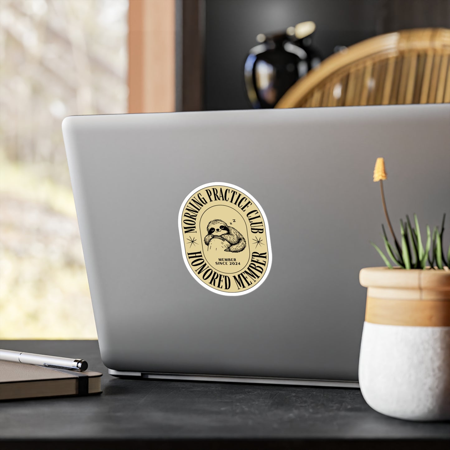 Morning Practice Club Honored Member (Sloth Edition): Vinyl Decal