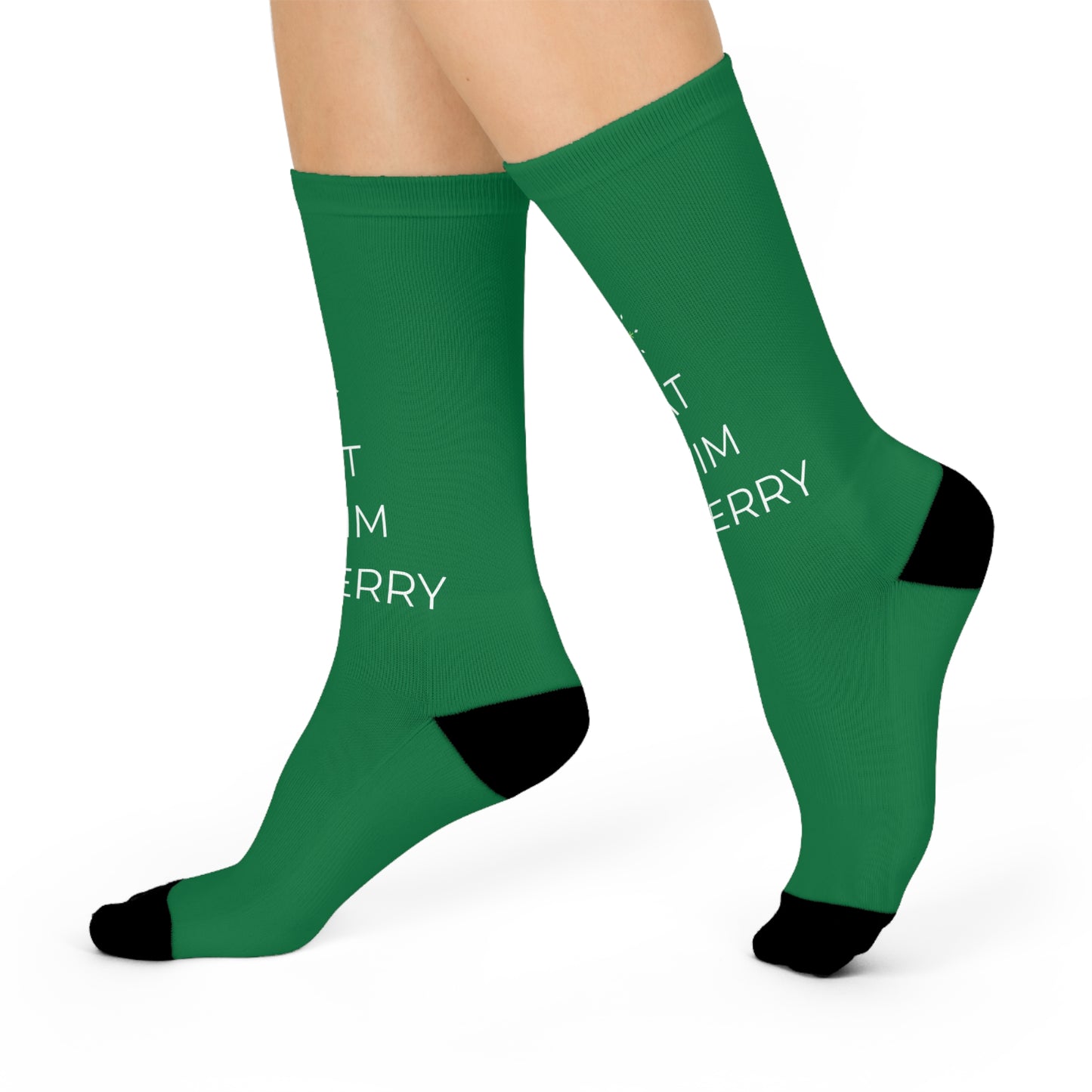 Eat Swim Be Merry: Green Cushioned Crew Socks