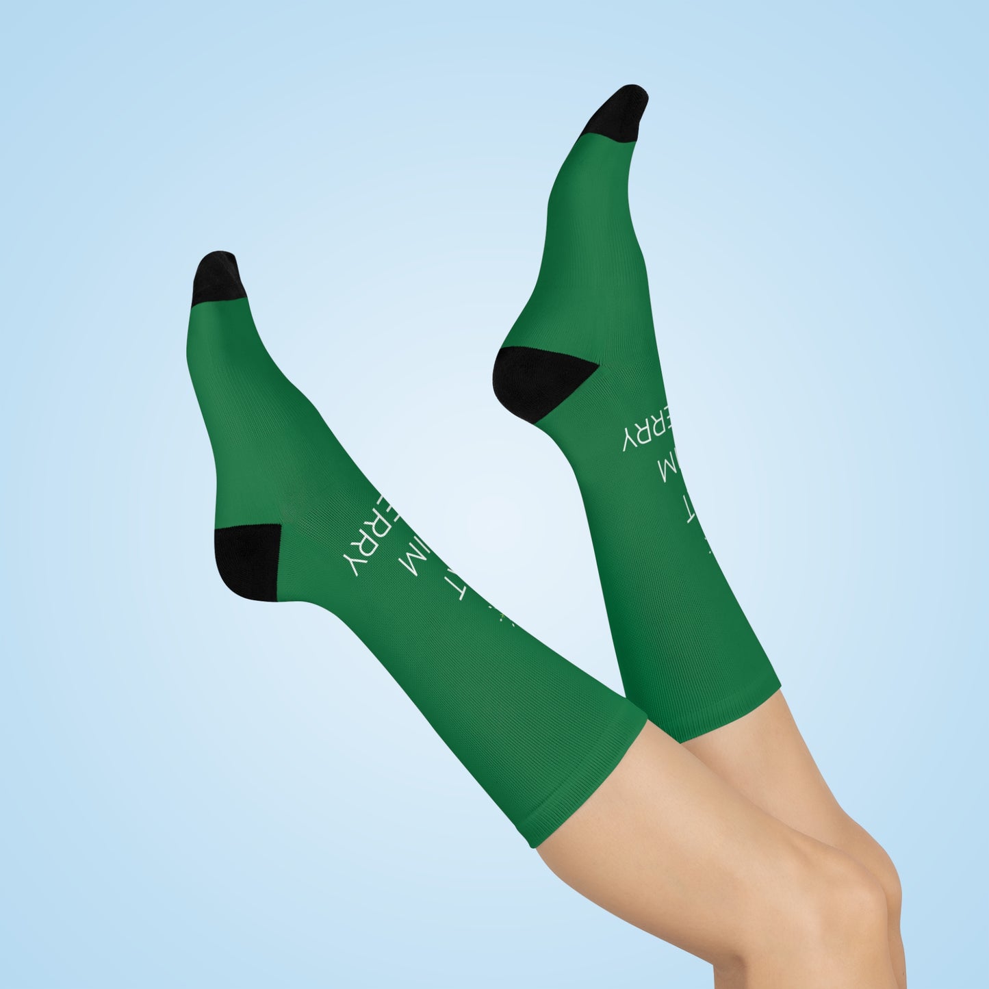 Eat Swim Be Merry: Green Cushioned Crew Socks