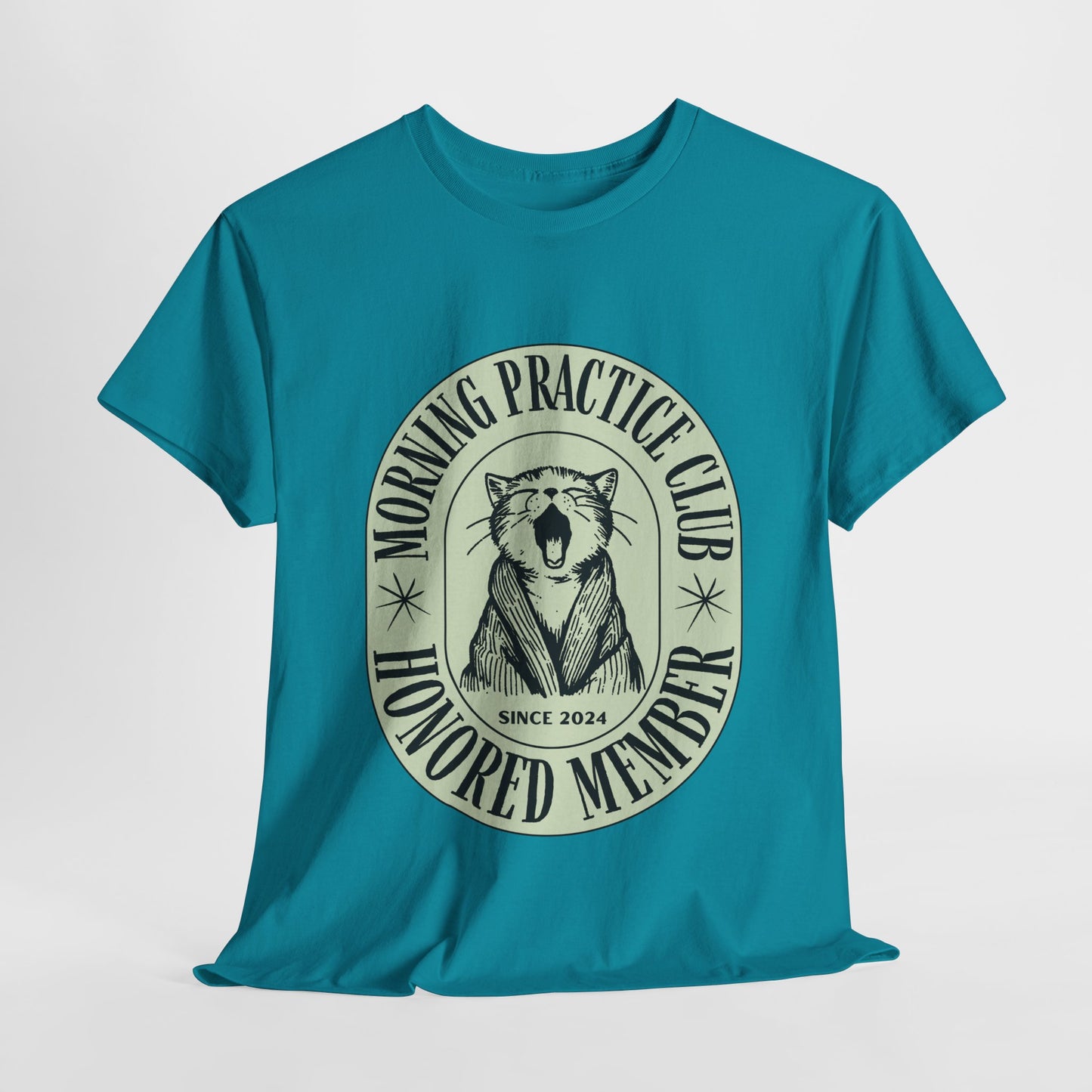 Morning Practice Club Honored Member (Cat Edition): Cotton Unisex Tee