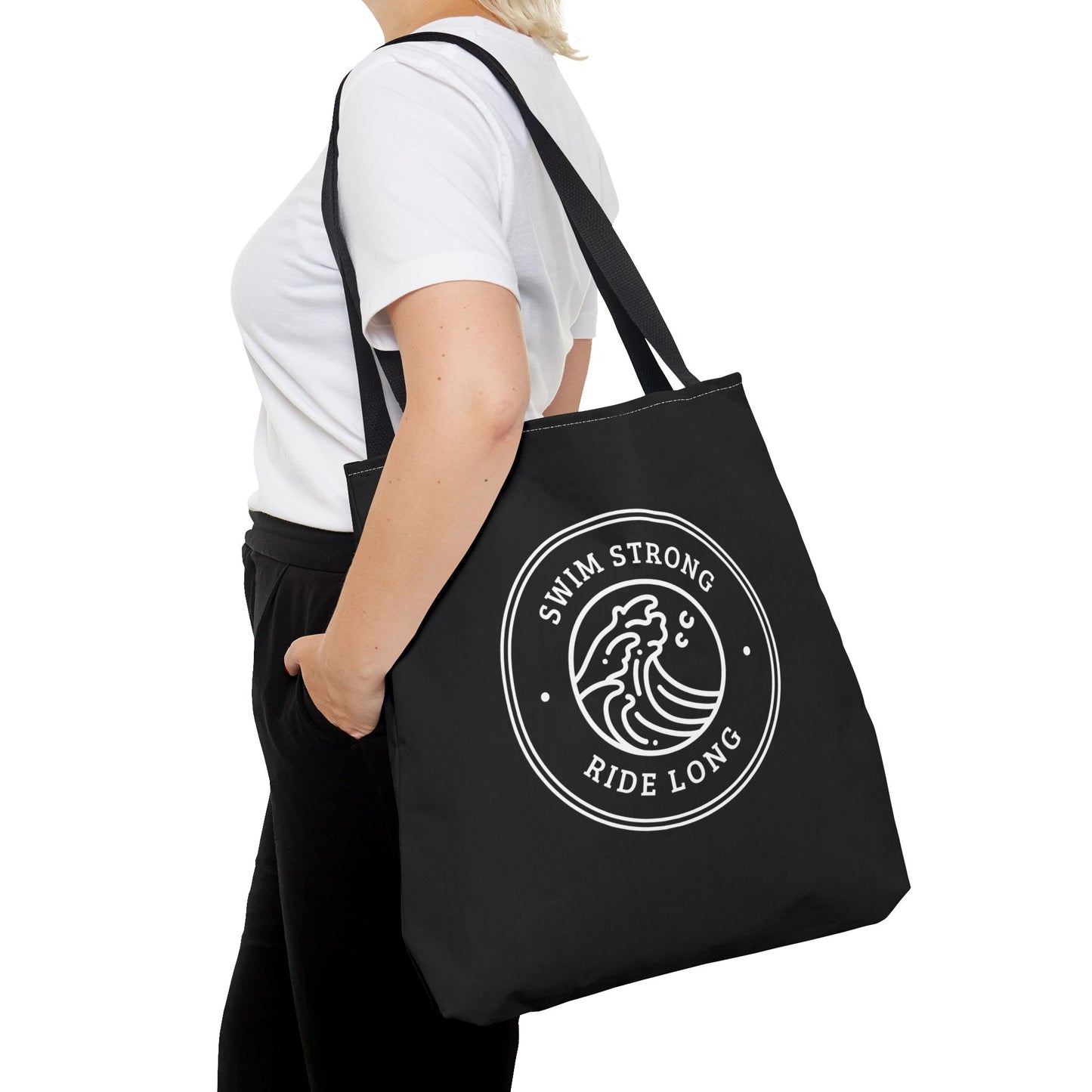 Swim Strong: Black Tote Bag