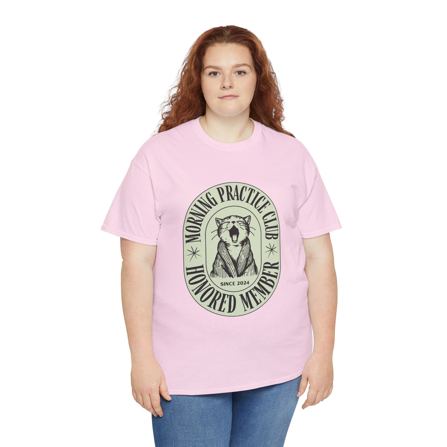 Morning Practice Club Honored Member (Cat Edition): Cotton Unisex Tee