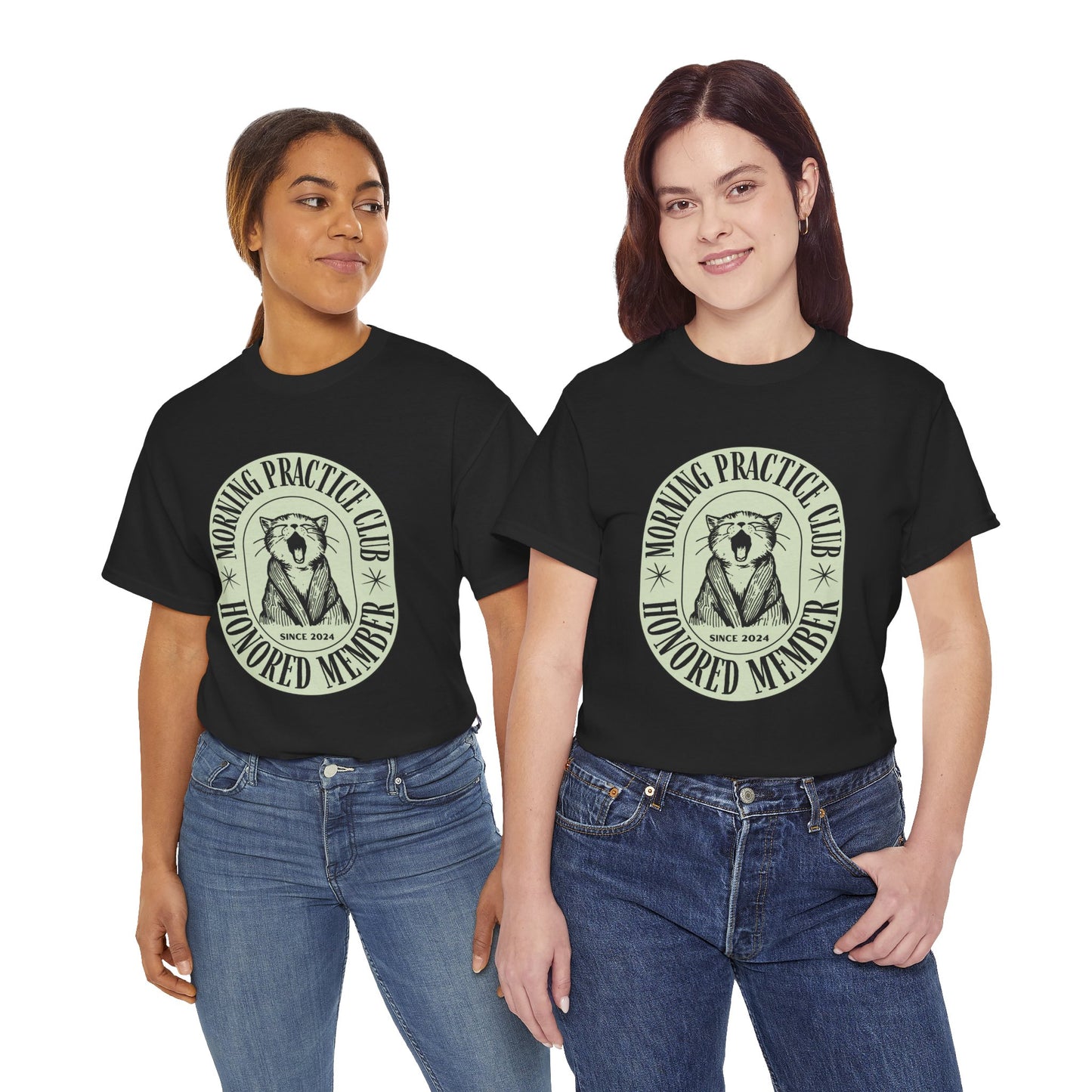 Morning Practice Club Honored Member (Cat Edition): Cotton Unisex Tee