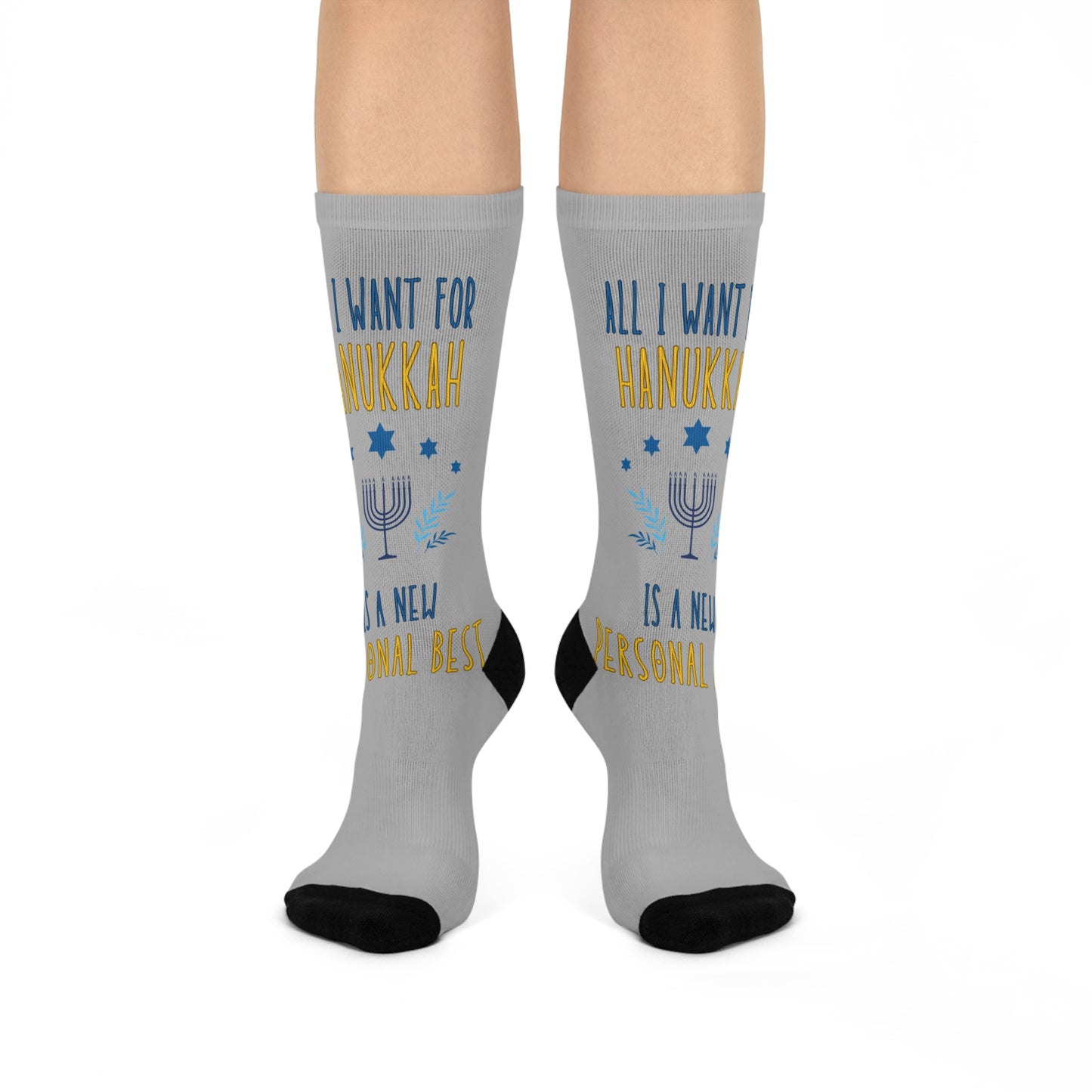 All I Want for Hanukkah is a New Personal Best: Gray Cushioned Crew Socks