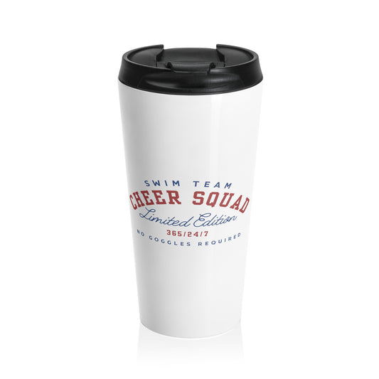 Cheer Squad: White Stainless Steel Travel Mug