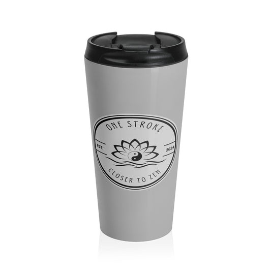 Closer to Zen: Gray Stainless Steel Travel Mug