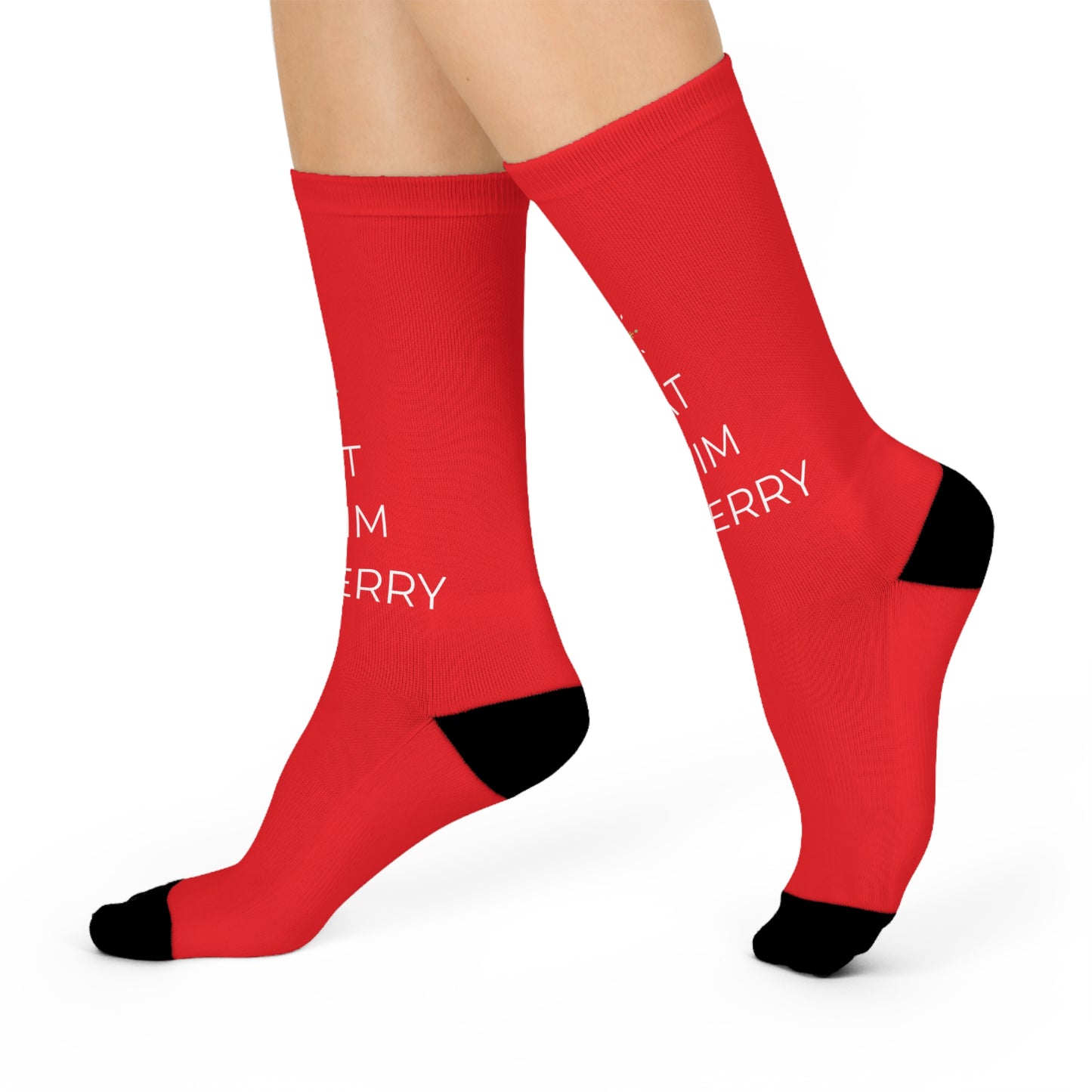 Eat Swim Be Merry: Red Cushioned Crew Socks