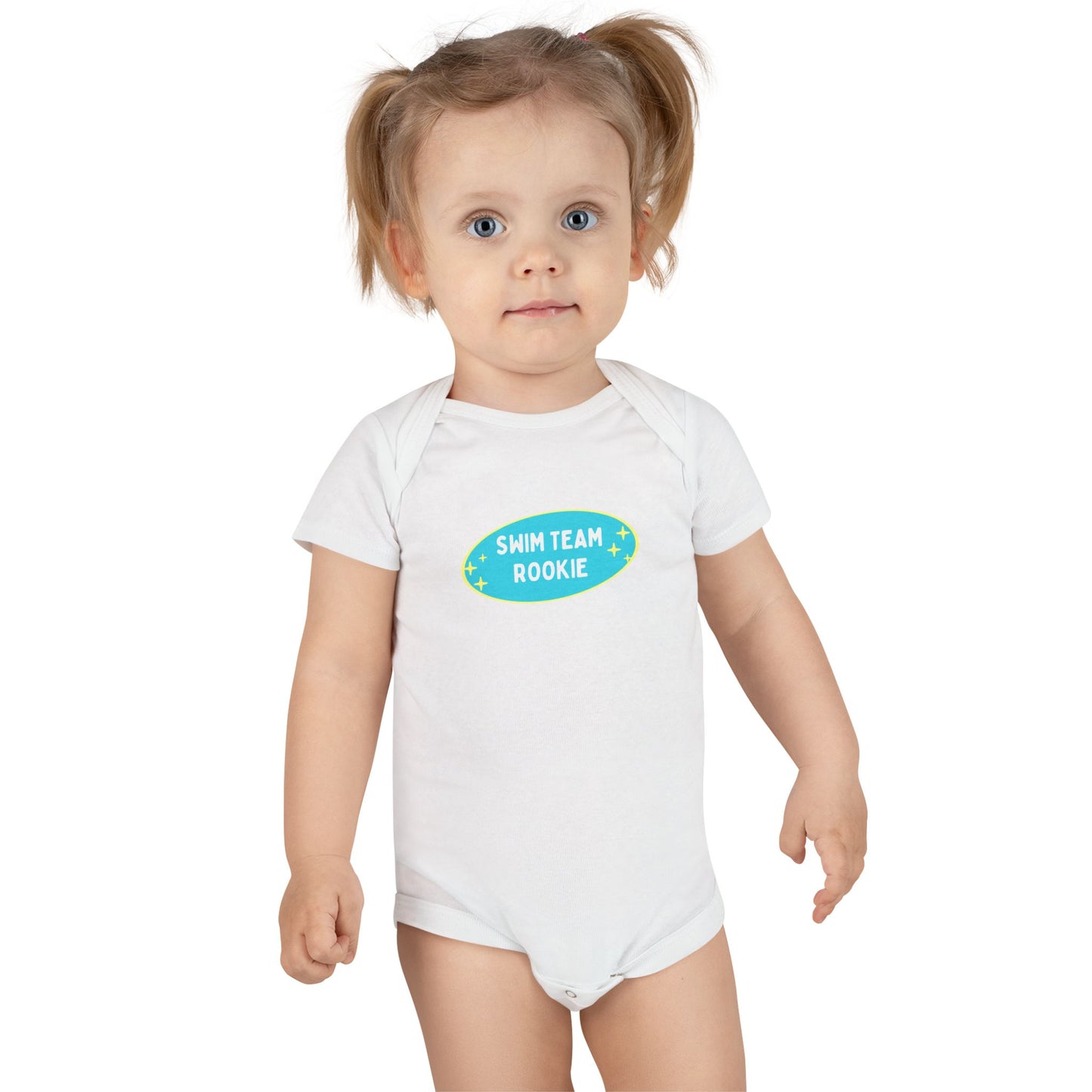 Swim Team Rookie: Baby Short Sleeve Onesie®