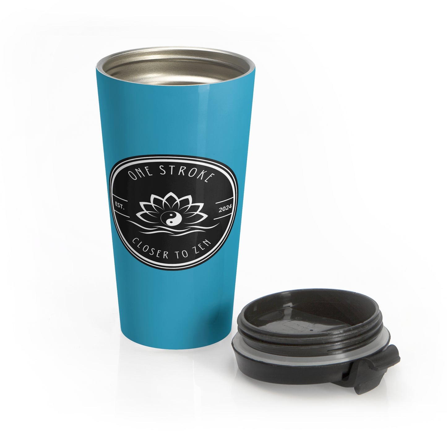 Closer to Zen: Turquoise Stainless Steel Travel Mug