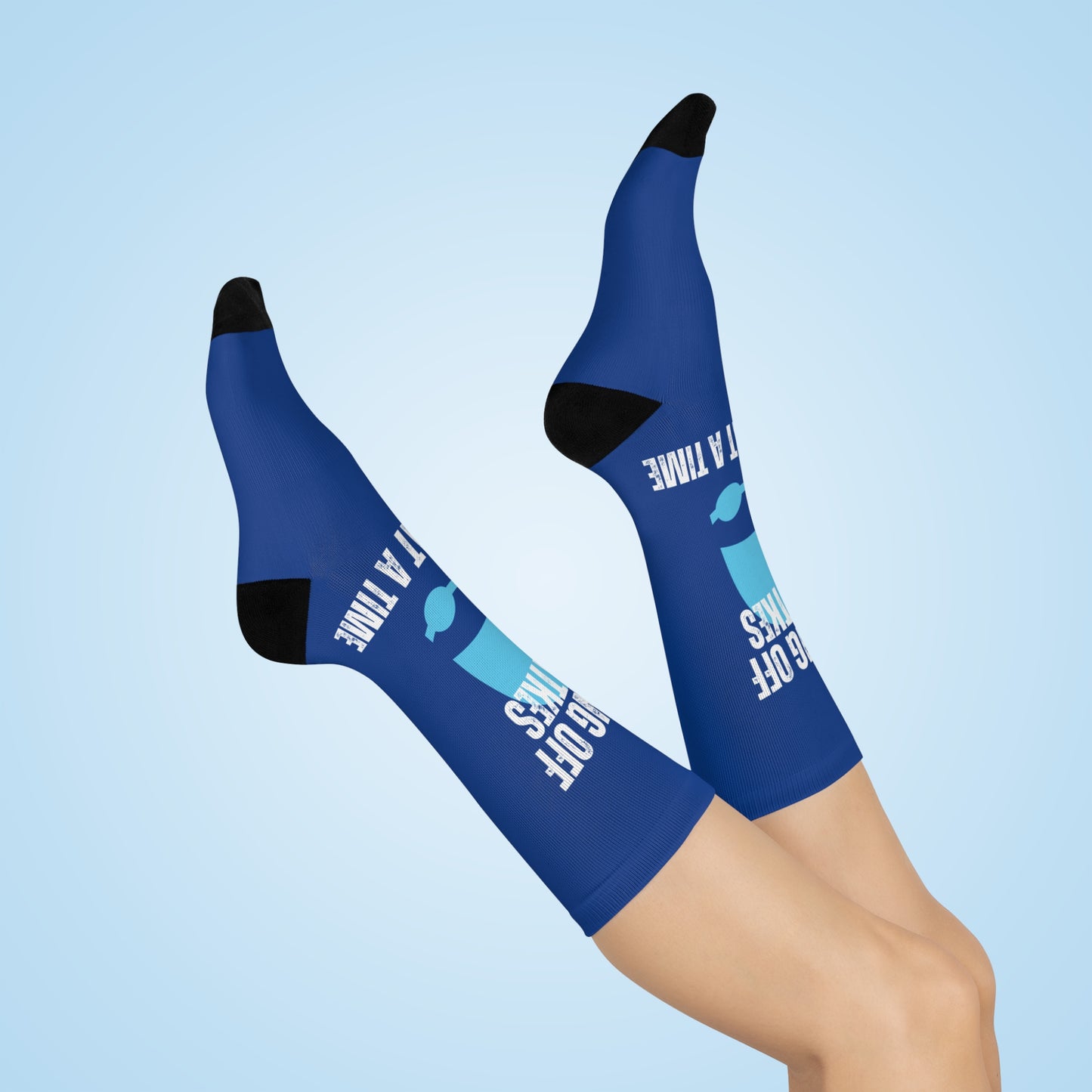 Burning Off the Latkes One Lap at a Time: Blue Cushioned Crew Socks