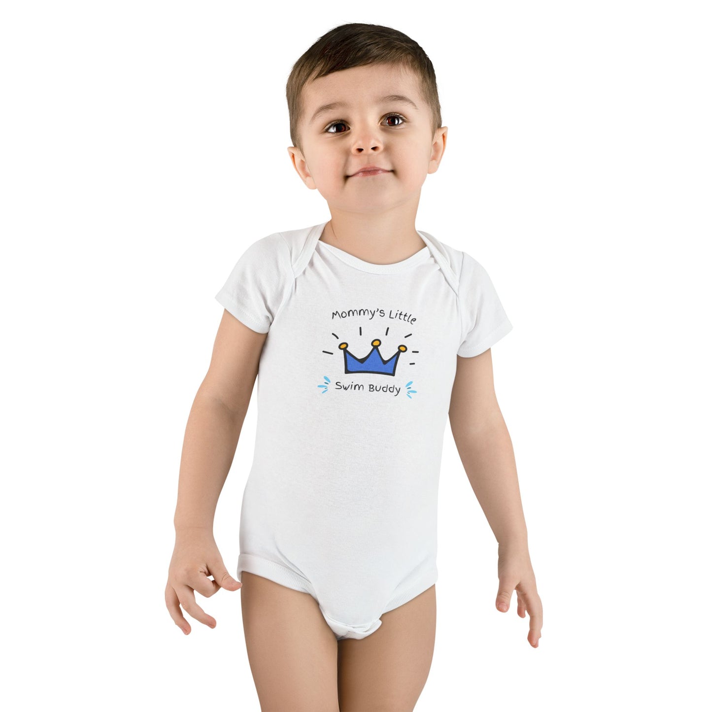 Mommy's Little Swim Buddy (Boy): Baby Short Sleeve Onesie®