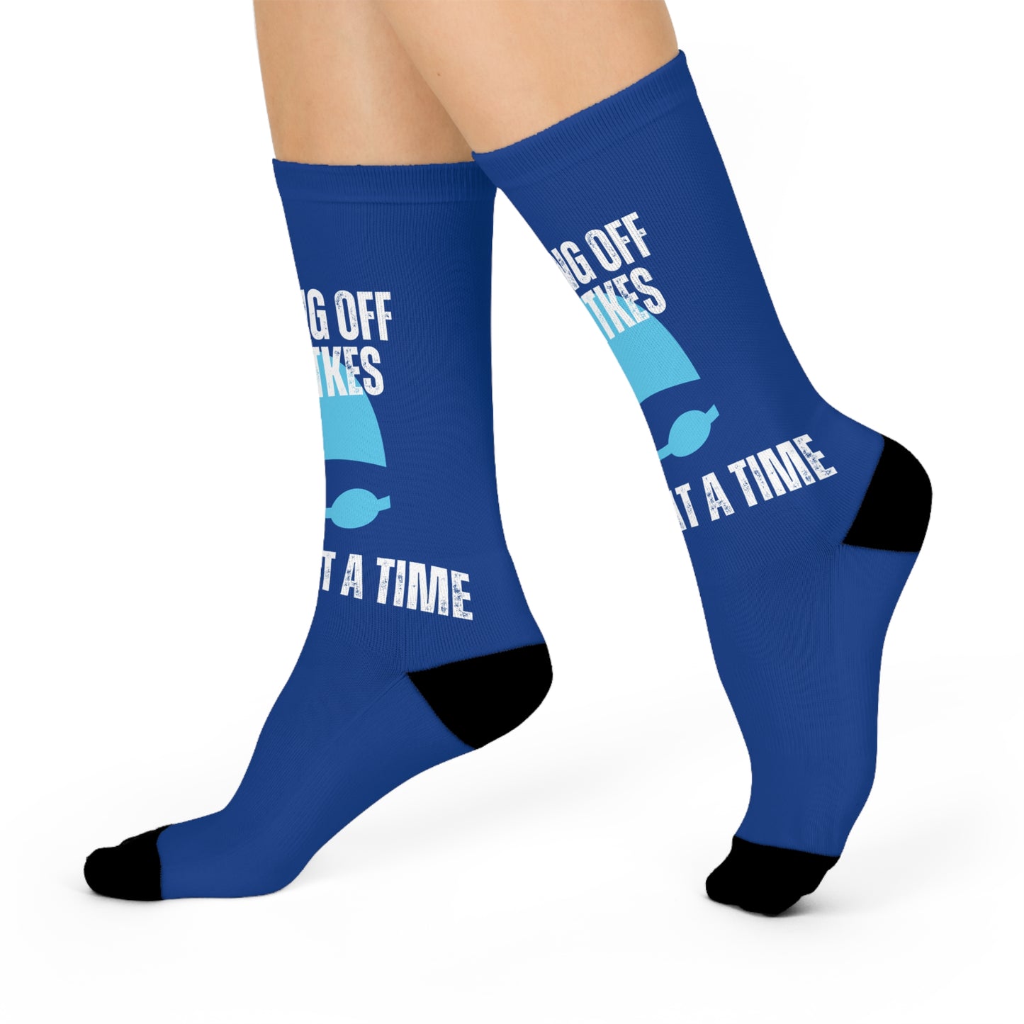 Burning Off the Latkes One Lap at a Time: Blue Cushioned Crew Socks