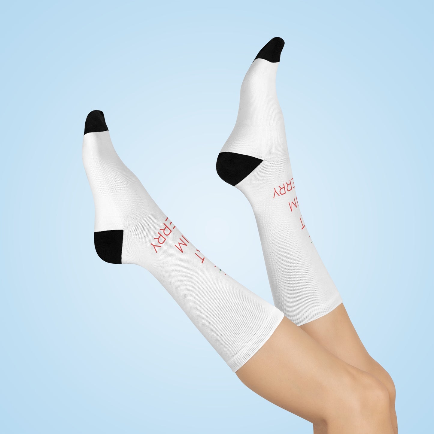 Eat Swim Be Merry: White Cushioned Crew Socks