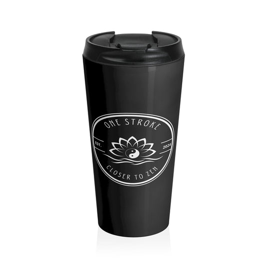 Closer to Zen: Black Stainless Steel Travel Mug