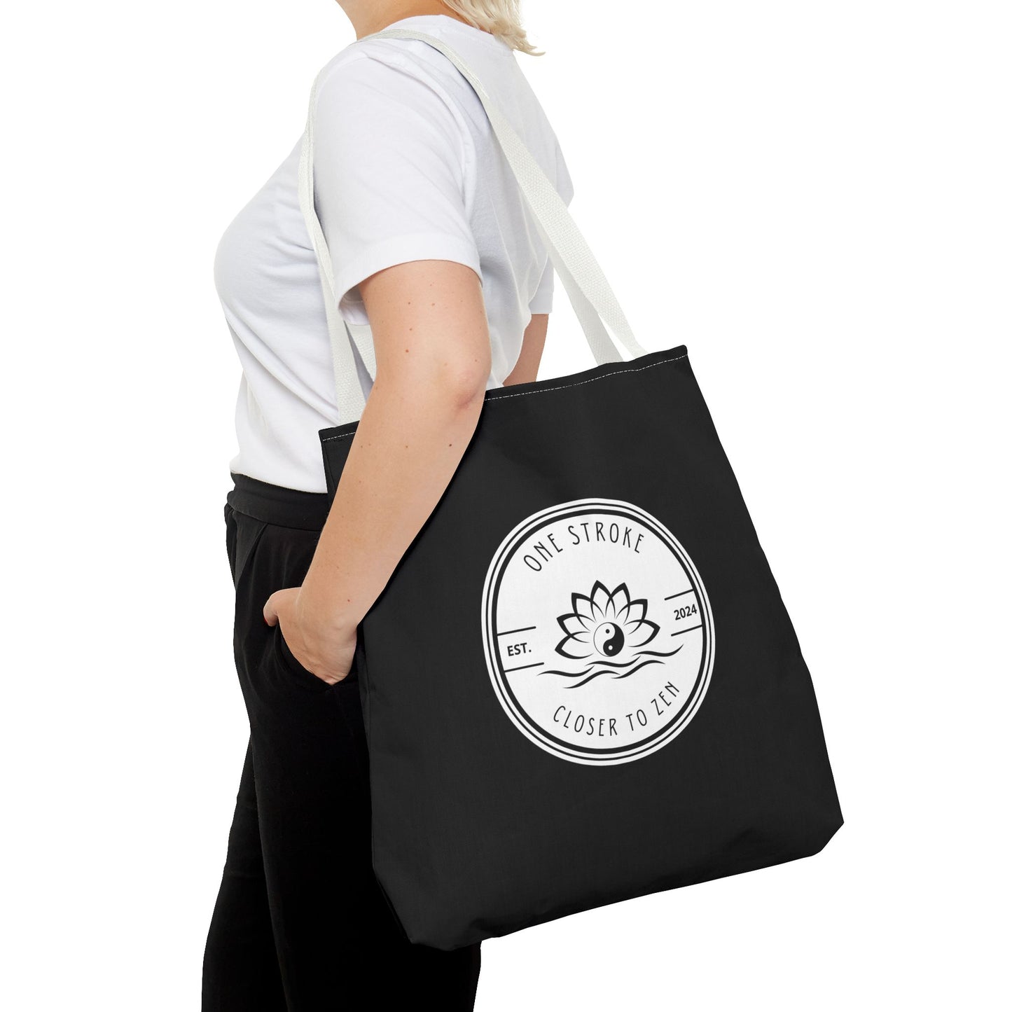 Closer to Zen: Black Tote Bag