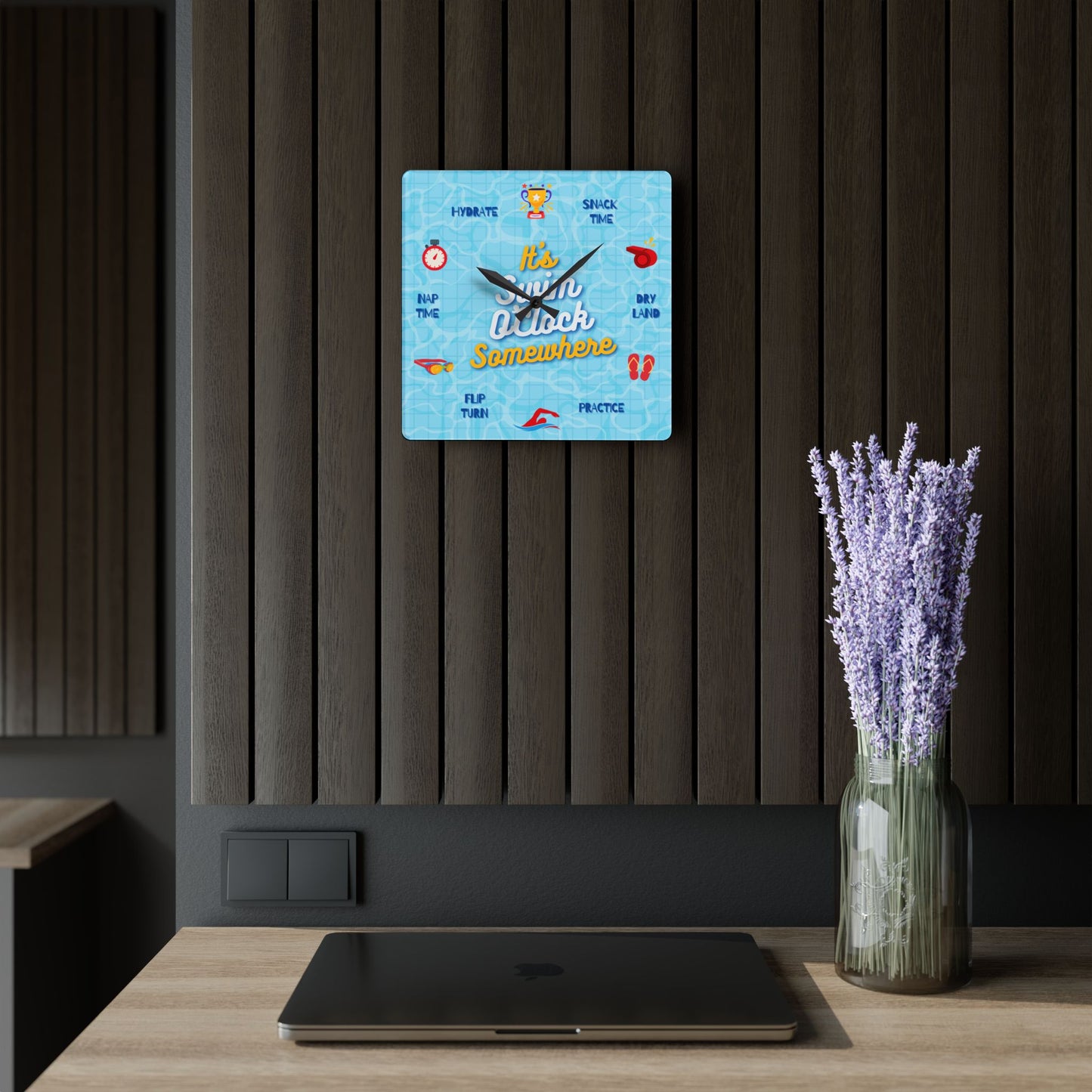 It's Swim O'Clock Somewhere: Acrylic Wall Clock