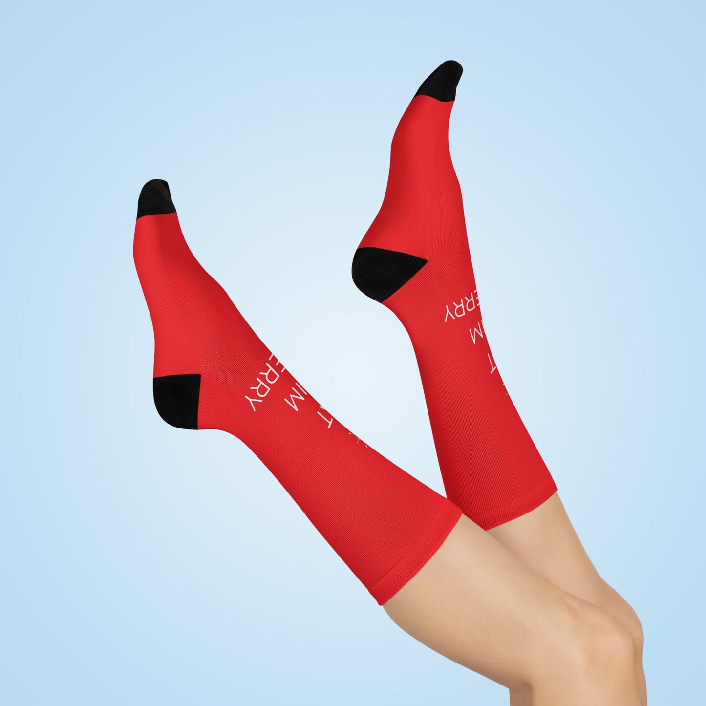 Eat Swim Be Merry: Red Cushioned Crew Socks