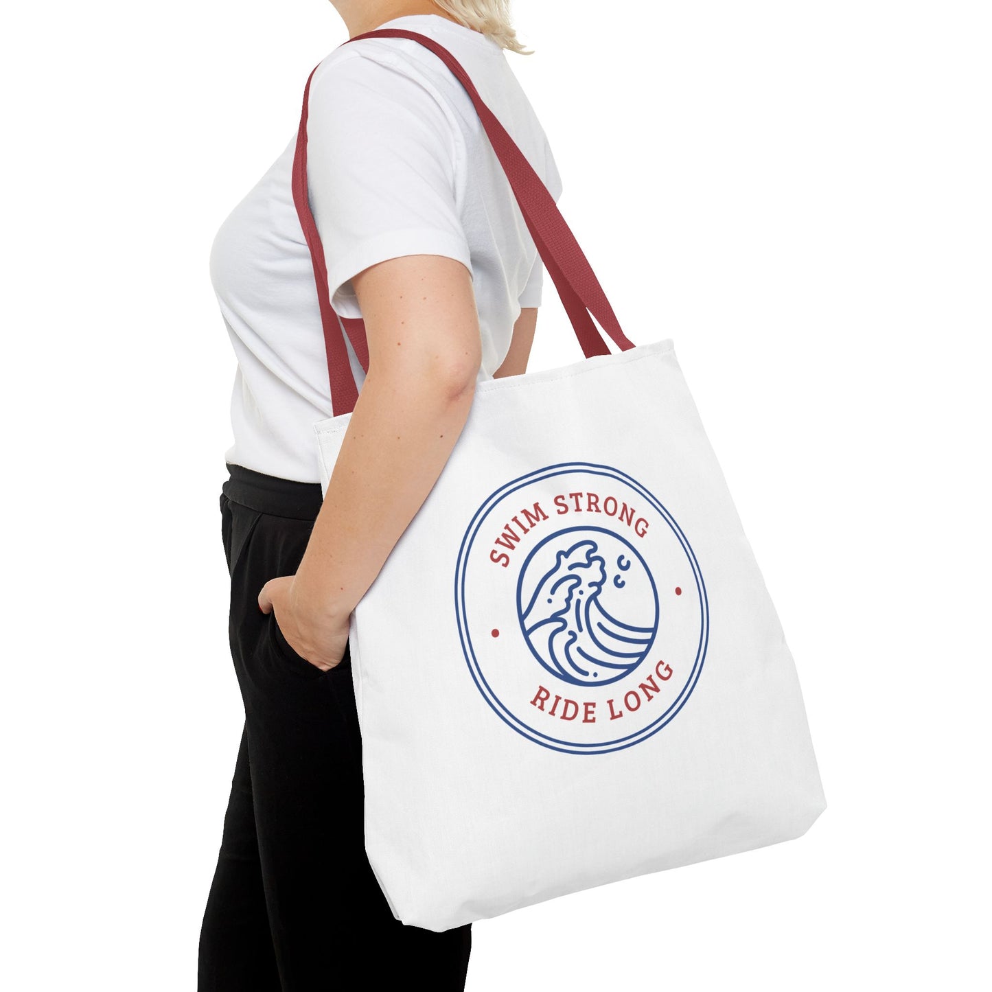 Swim Strong: White Tote Bag