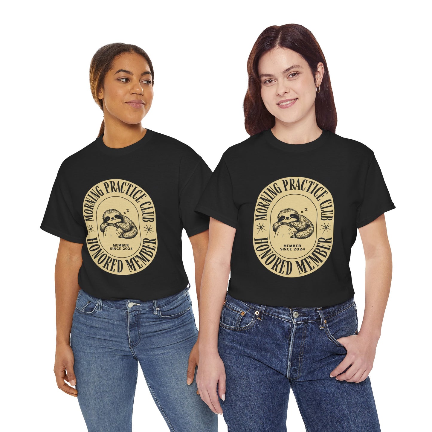 Morning Practice Club Honored Member (Sloth Edition): Cotton Unisex Tee
