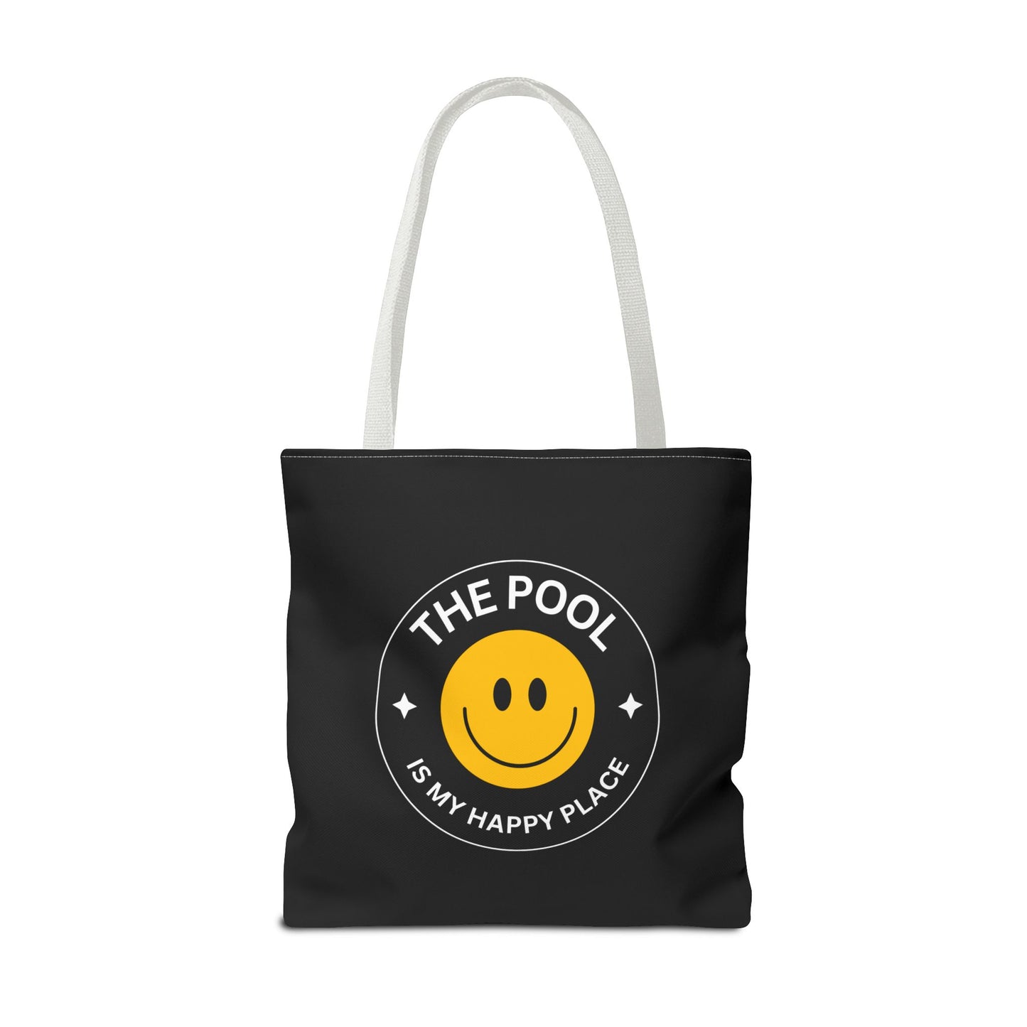 Pool Happy Place: Black Tote Bag