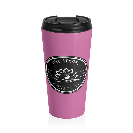 Closer to Zen: Pink Stainless Steel Travel Mug