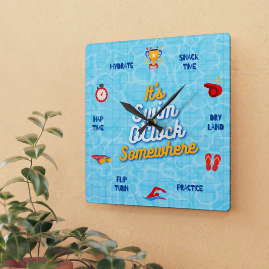 It's Swim O'Clock Somewhere: Acrylic Wall Clock