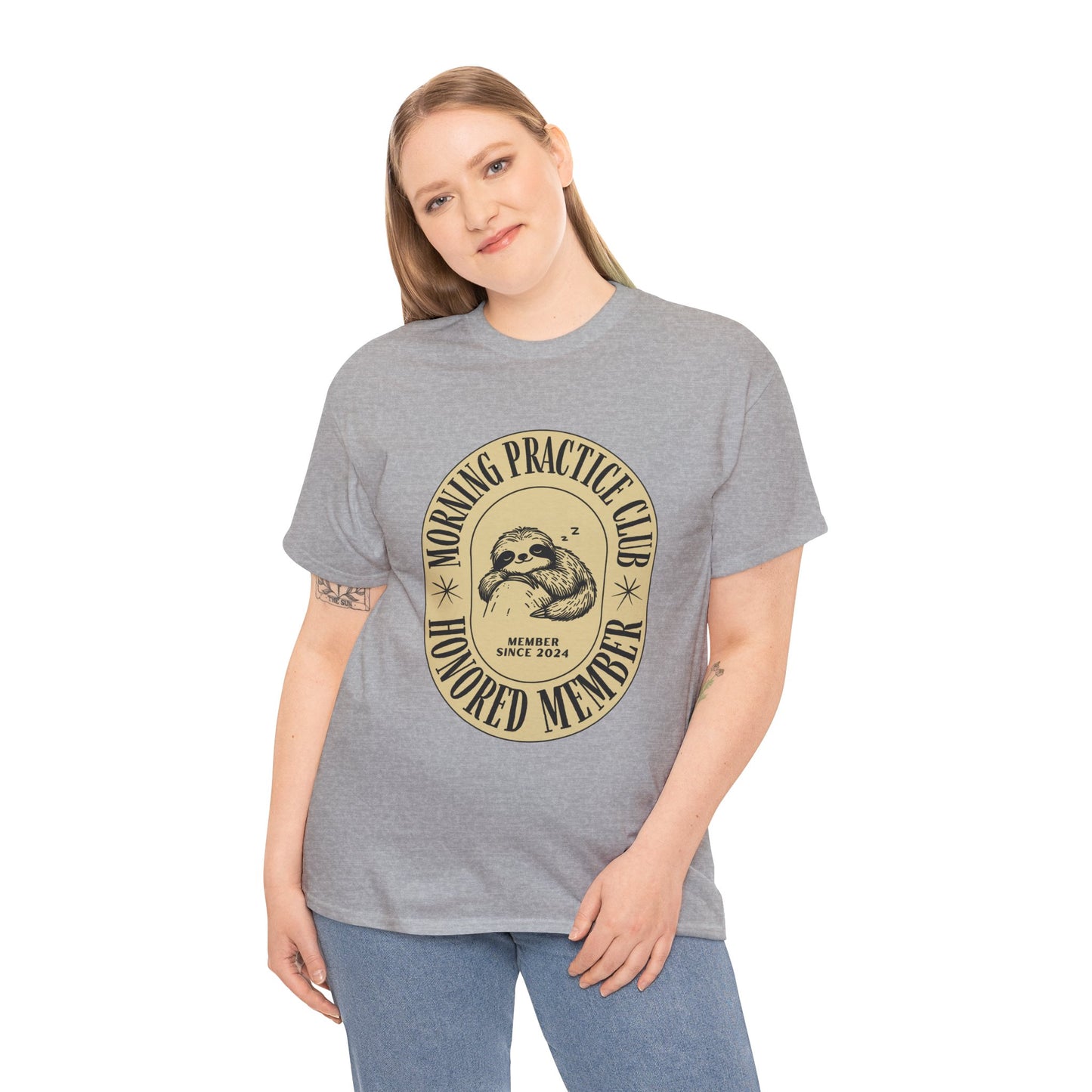 Morning Practice Club Honored Member (Sloth Edition): Cotton Unisex Tee