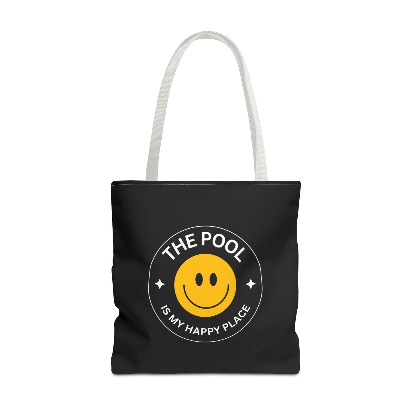 Pool Happy Place: Black Tote Bag