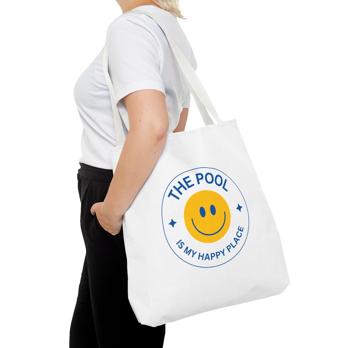 Pool Happy Place: White Tote Bag