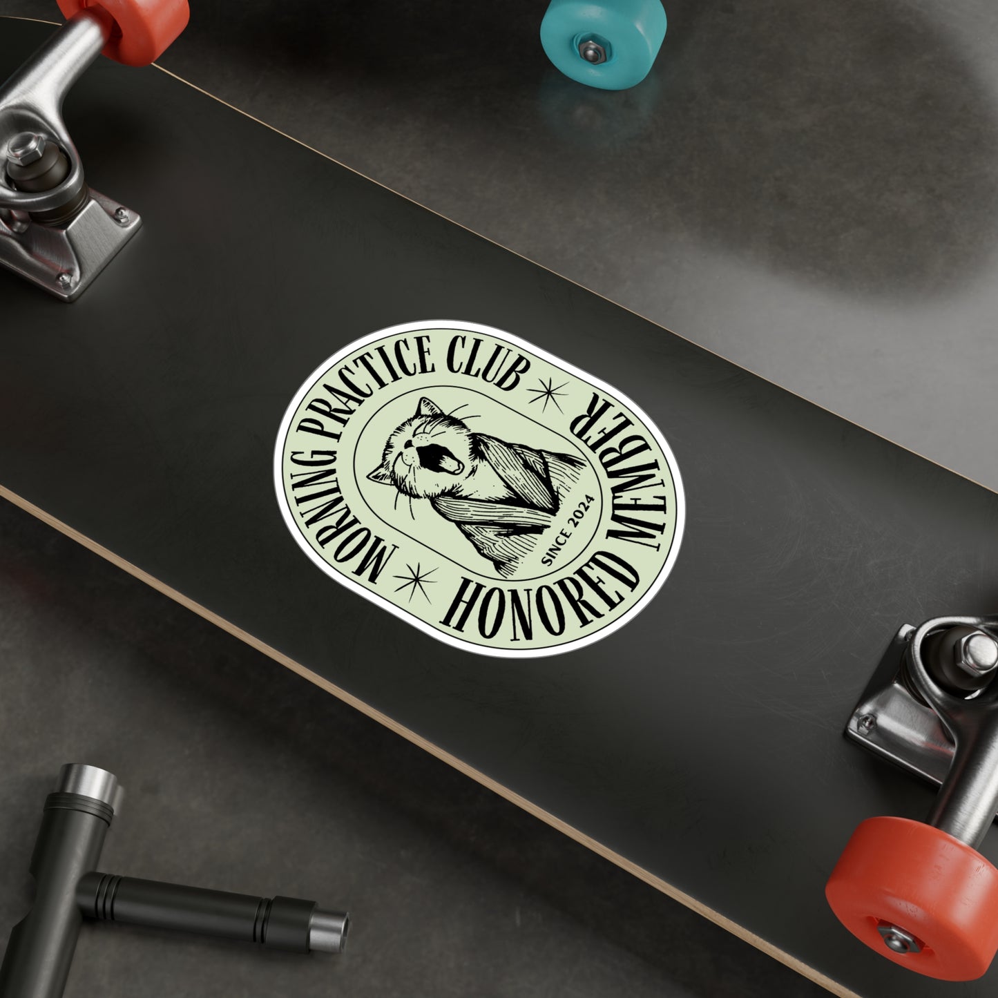 Morning Practice Club Honored Member (Cat Edition): Vinyl Decal