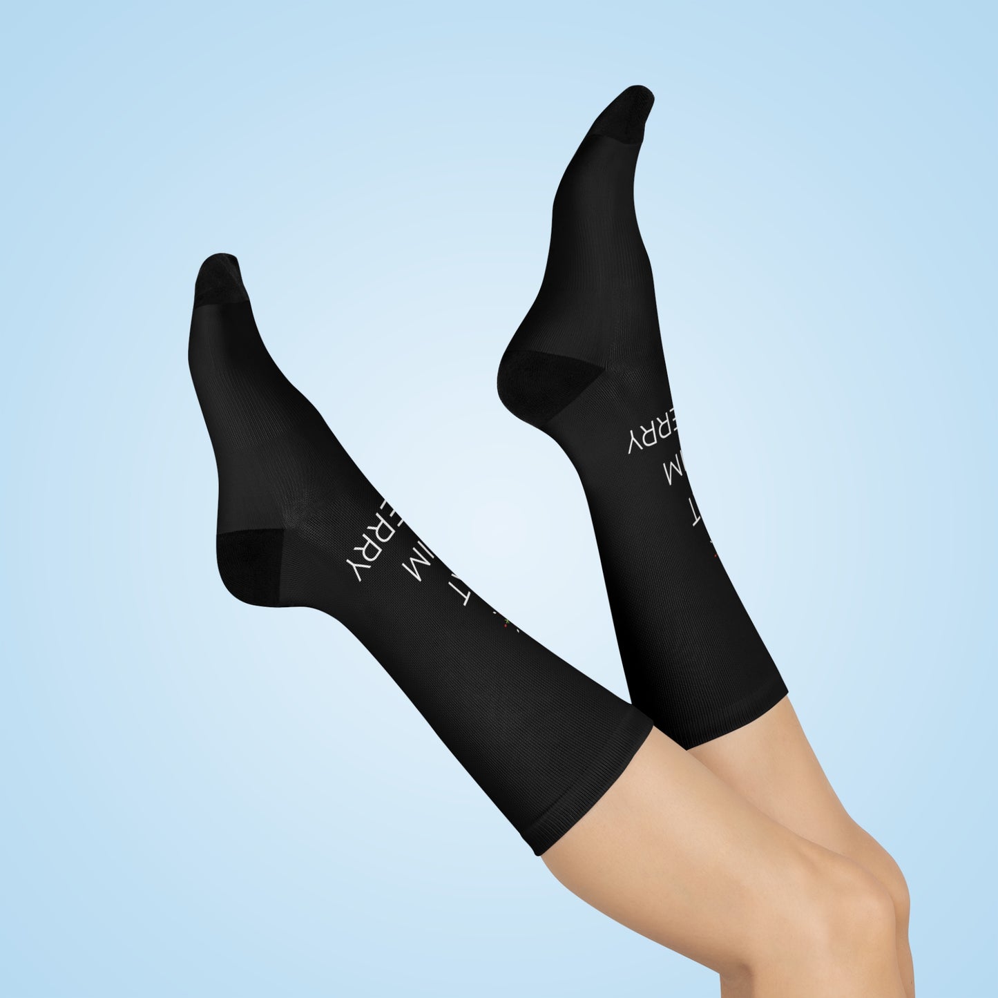 Eat Swim Be Merry: Black Cushioned Crew Socks