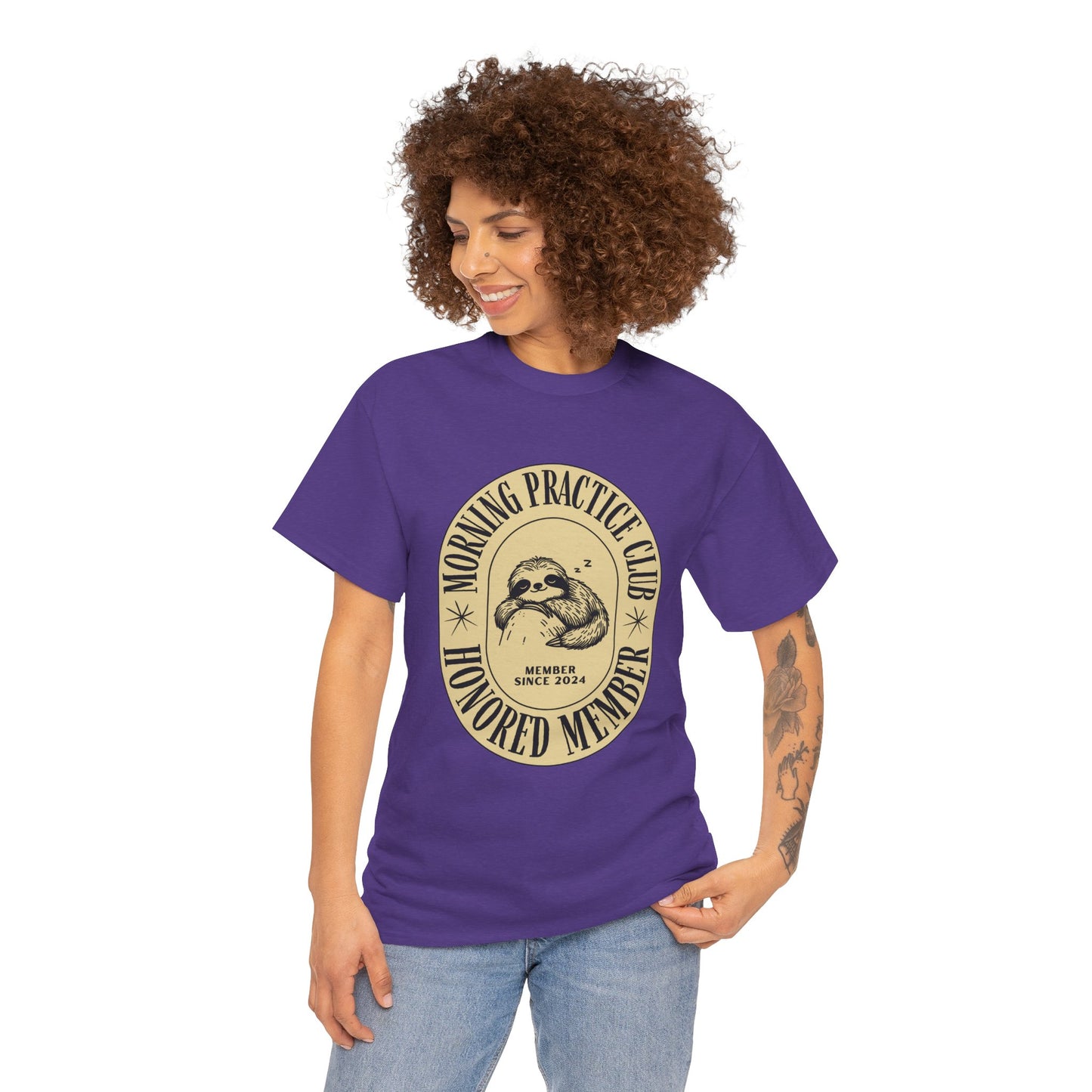 Morning Practice Club Honored Member (Sloth Edition): Cotton Unisex Tee