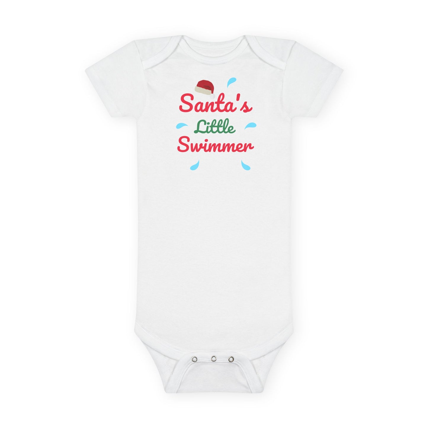 Santa's Little Swimmer: Baby Short Sleeve Onesie®