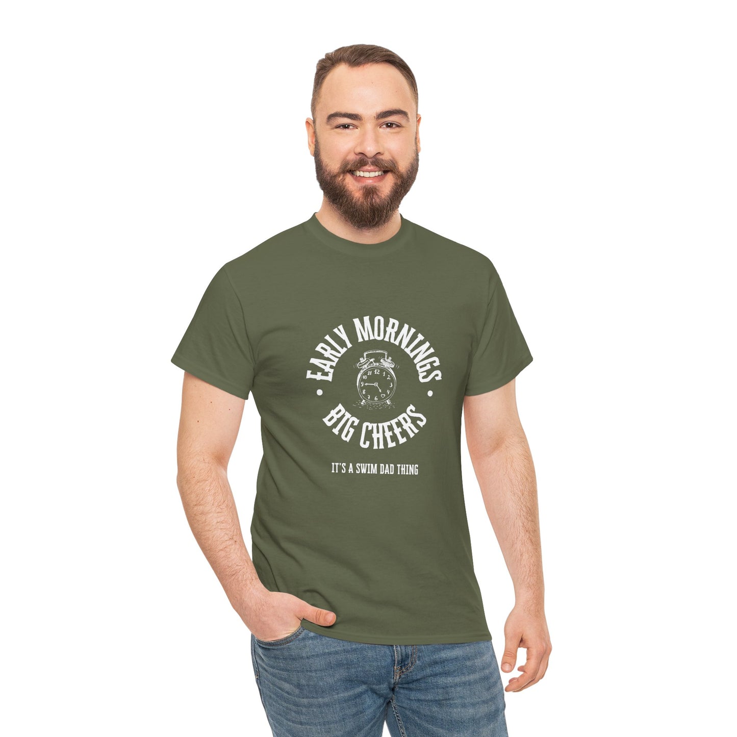 Swim Dad Early Mornings: Cotton Unisex Tee