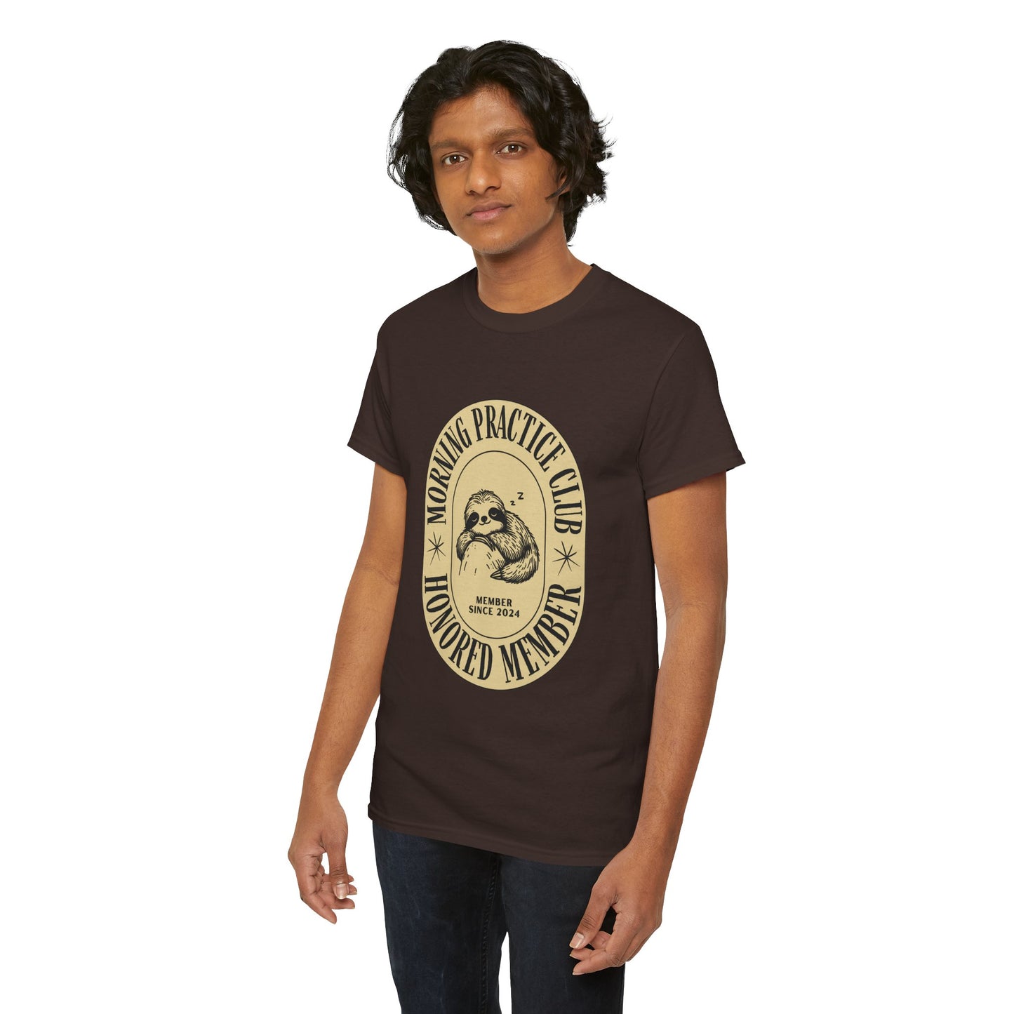 Morning Practice Club Honored Member (Sloth Edition): Cotton Unisex Tee