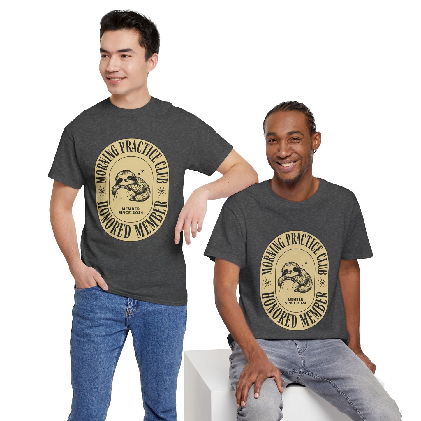 Morning Practice Club Honored Member (Sloth Edition): Cotton Unisex Tee