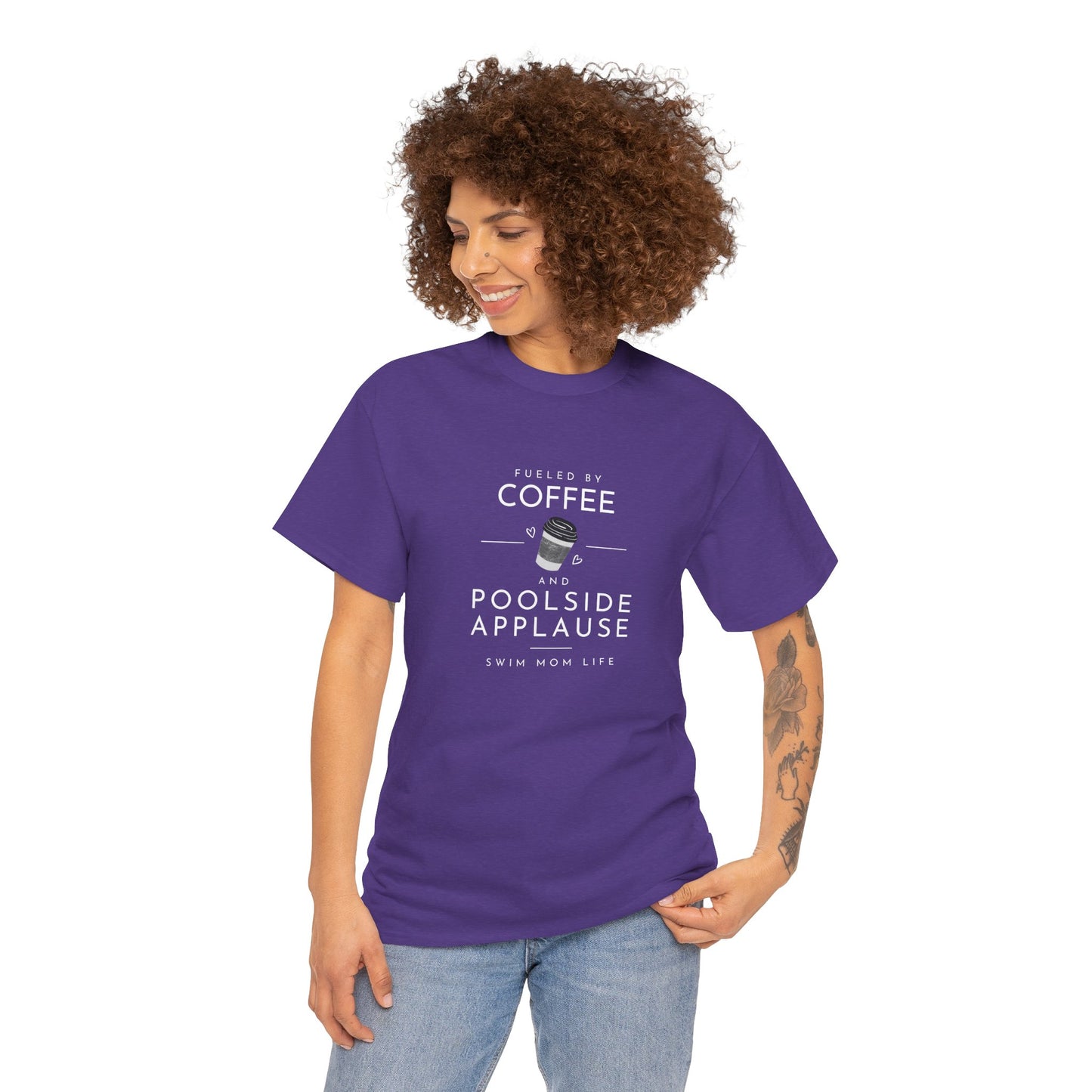 Swim Mom Fueled by Coffee: Cotton Unisex Tee