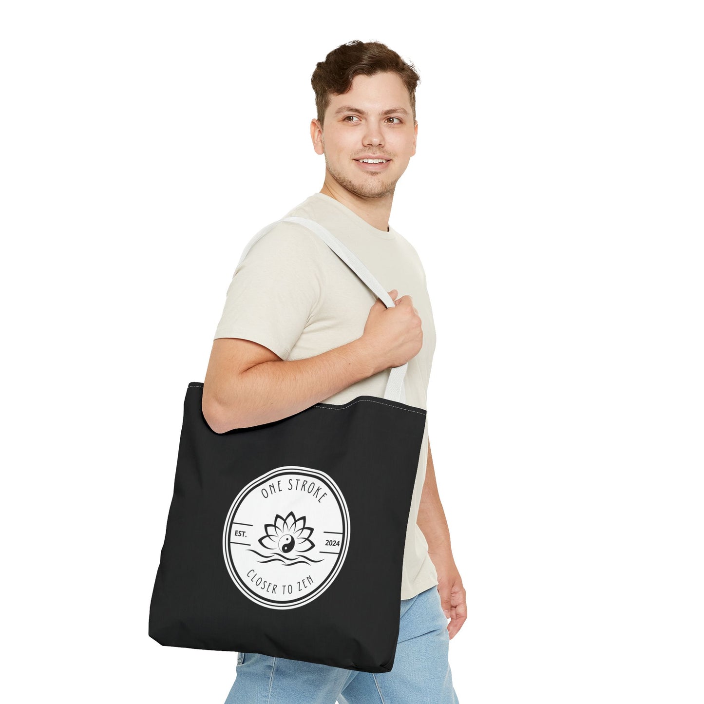 Closer to Zen: Black Tote Bag