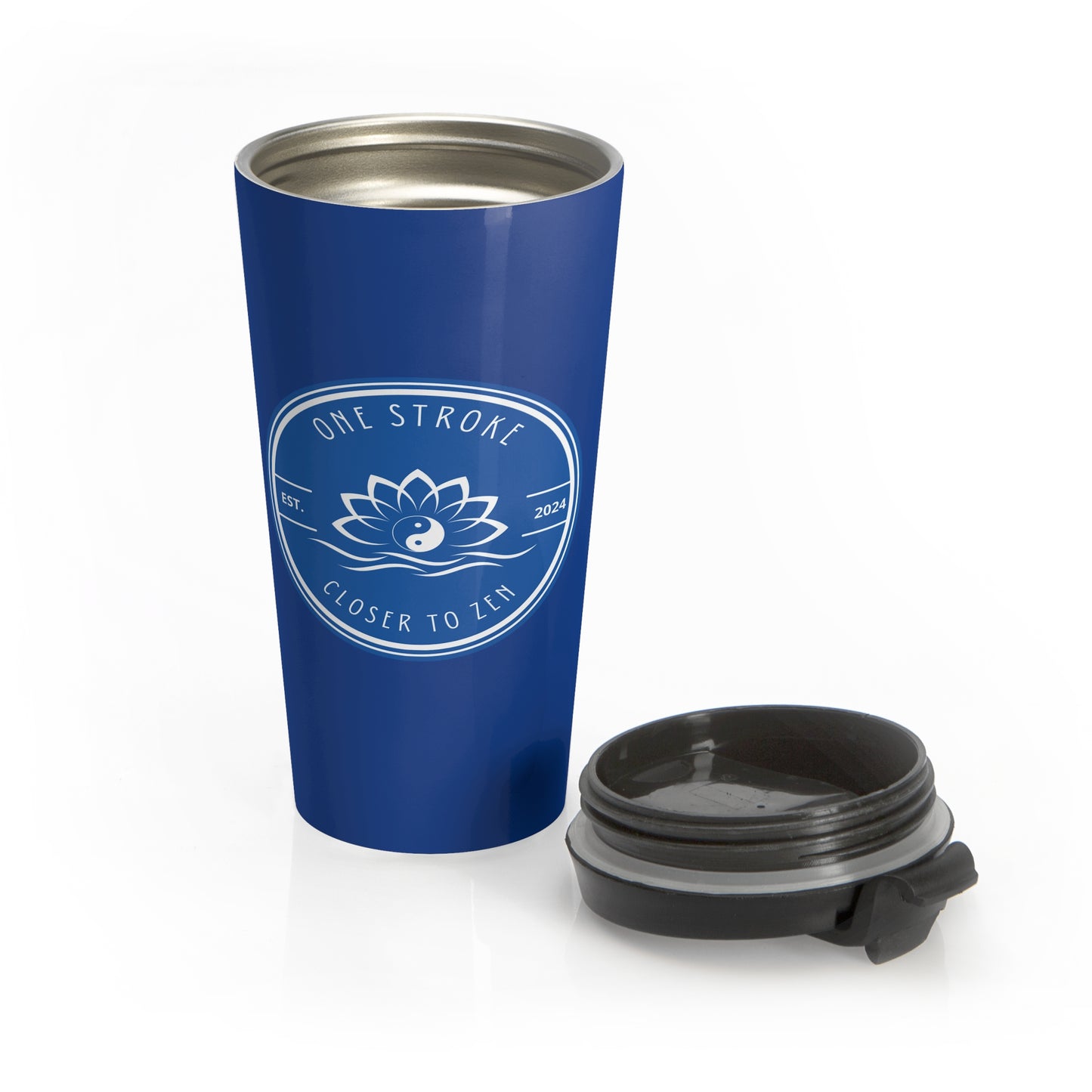 Closer to Zen: Blue Stainless Steel Travel Mug